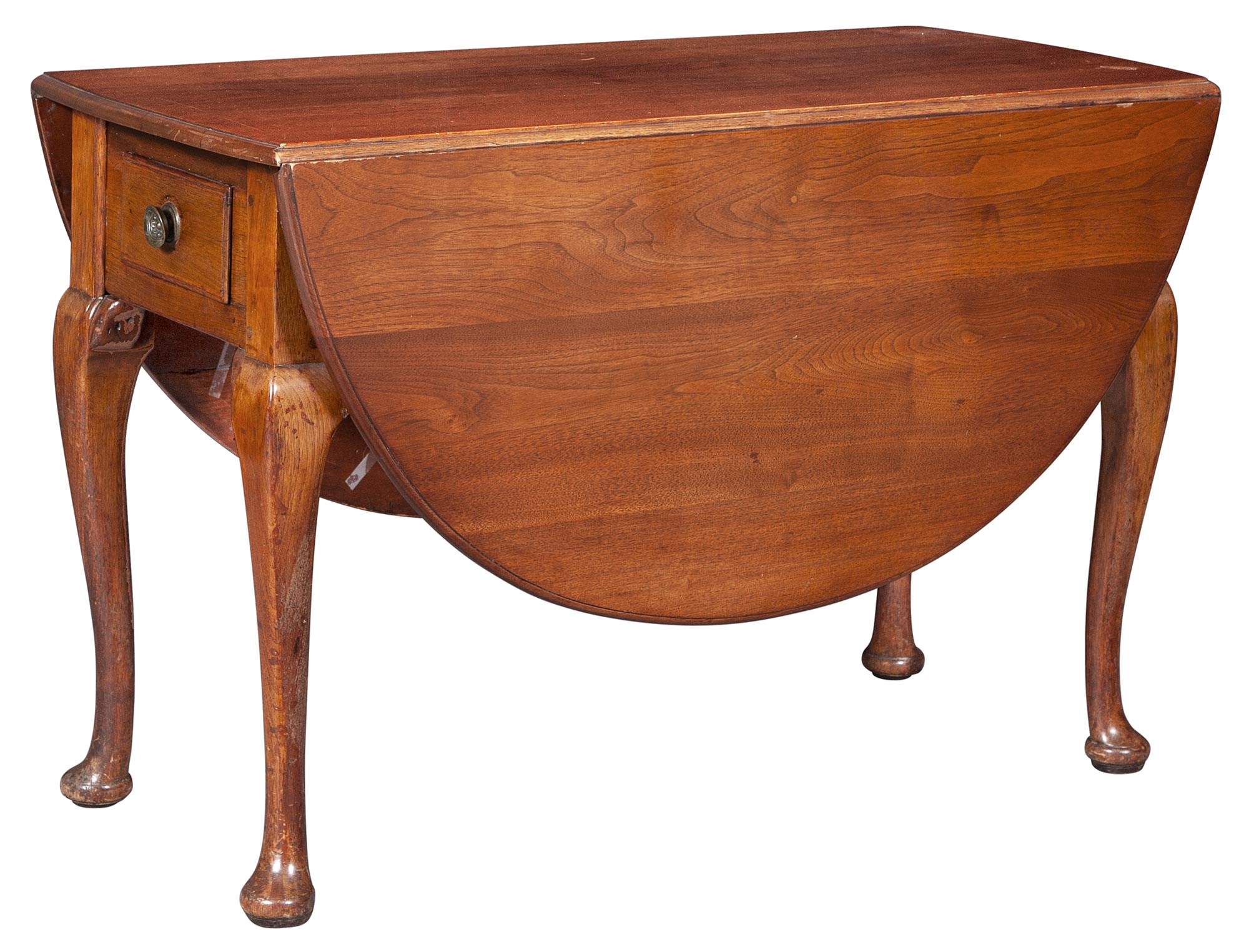 Lot image - Queen Anne Walnut Drop-Leaf Table