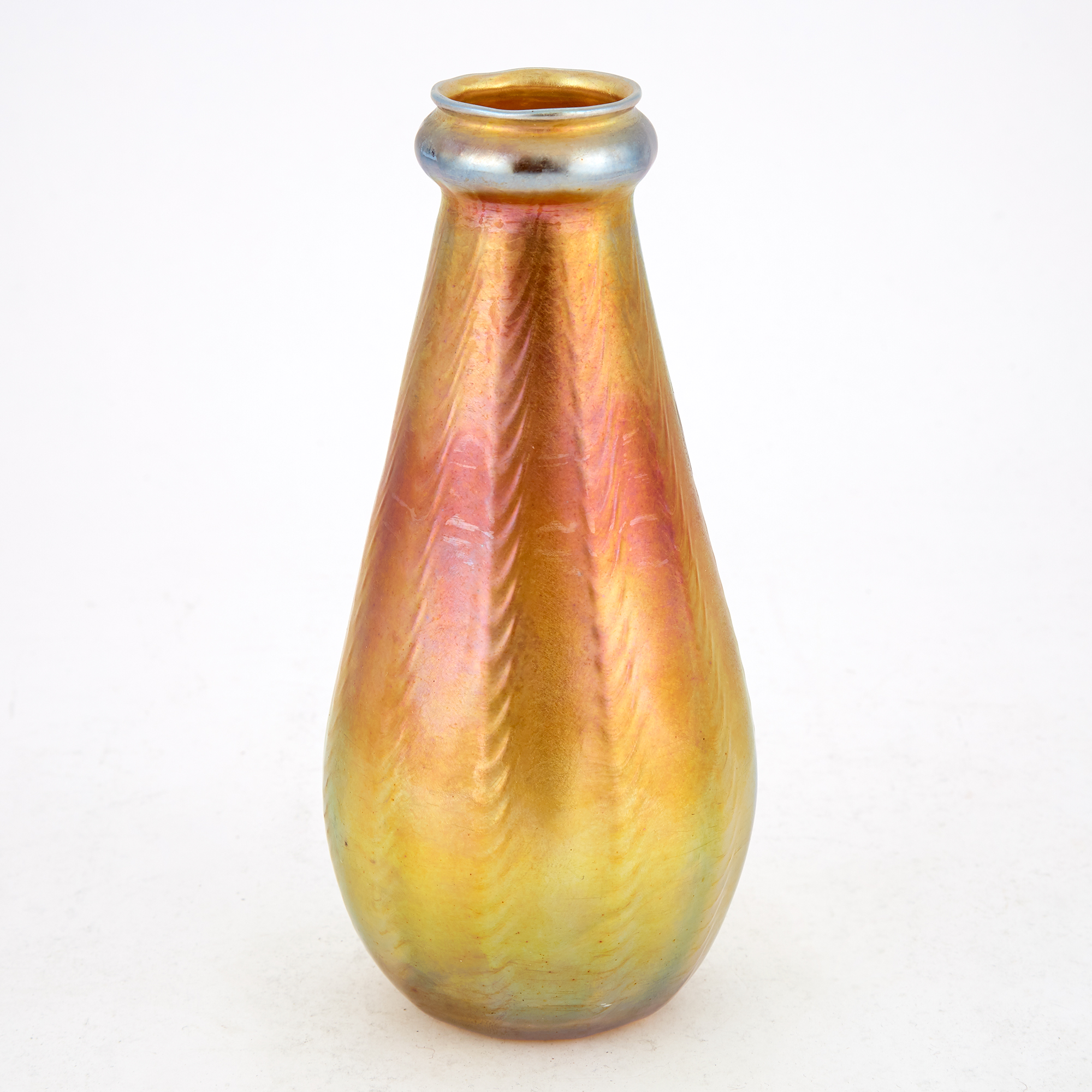 Lot image - Tiffany Ribbed and Patterned Favrile Glass Vase