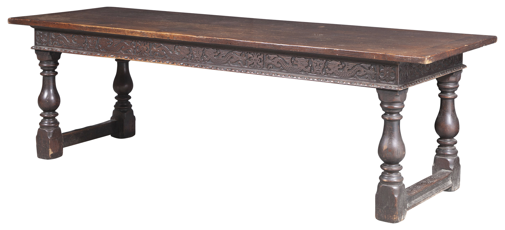 Lot image - Continental Baroque Style Oak Hall Table