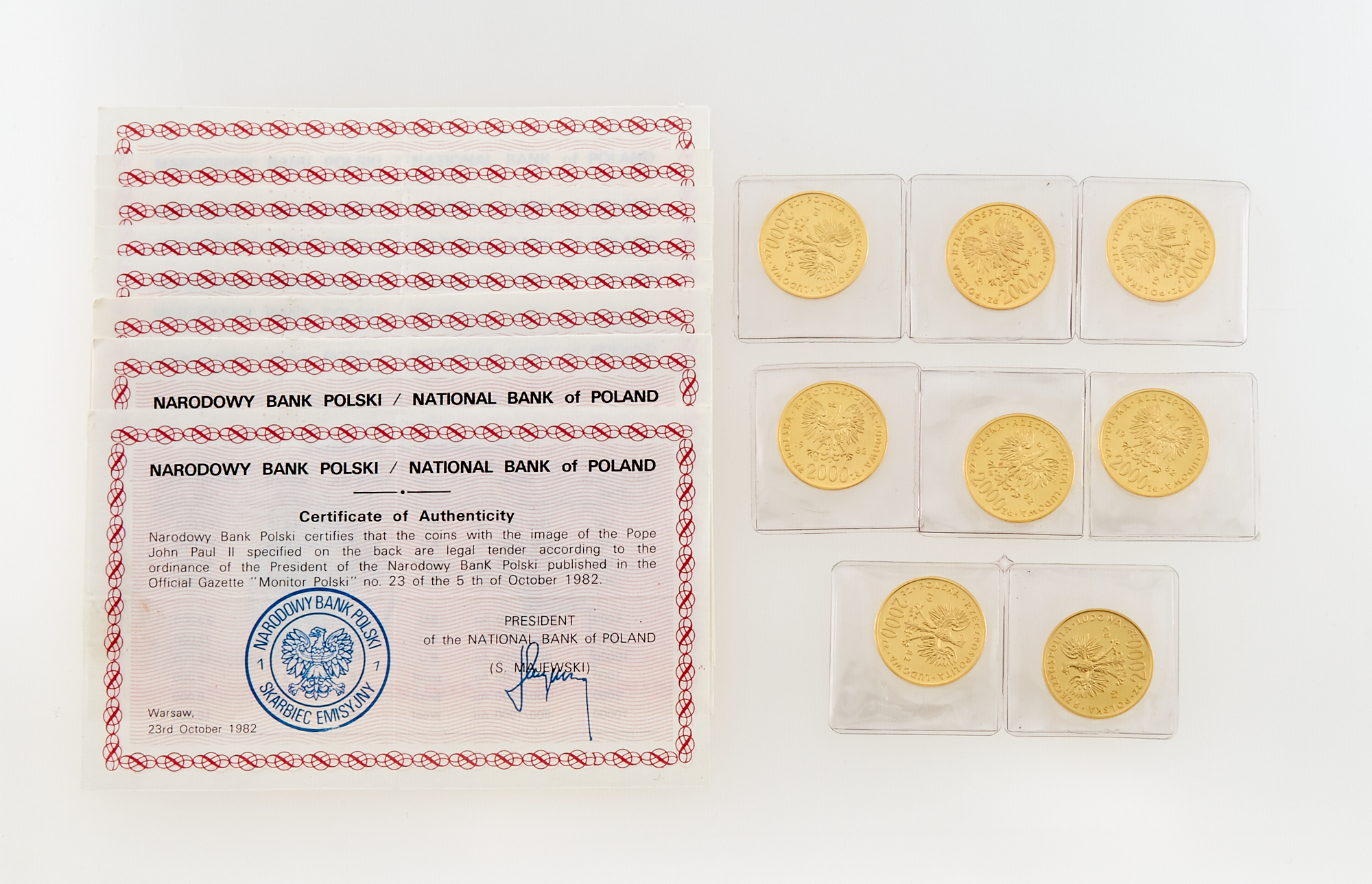 Lot image - Poland 1982  2000 Zlotych Gold Pope John II Papal Visit Y# 139