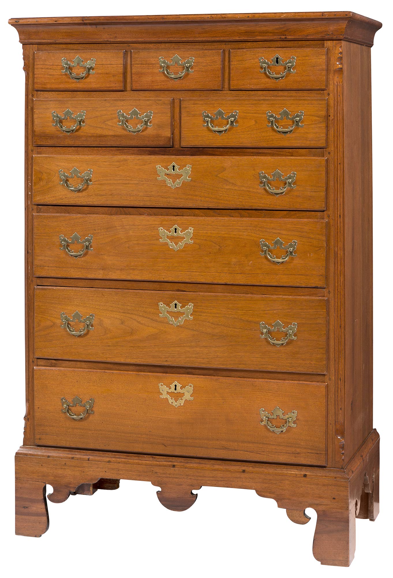 Lot image - Chippendale Walnut Tall Chest