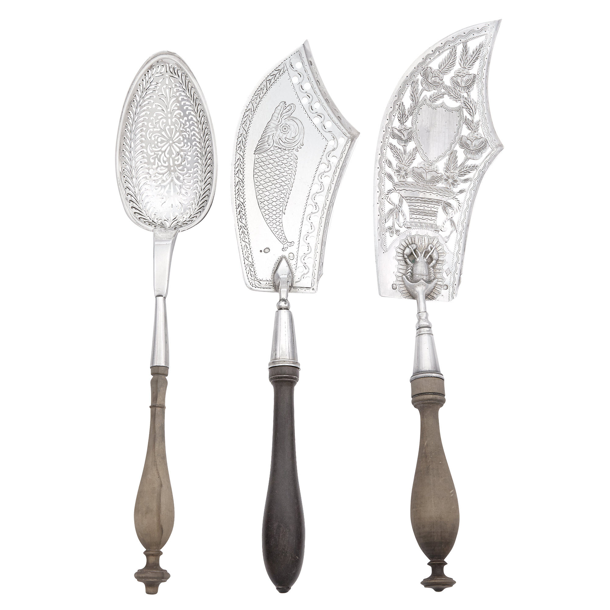 Lot image - Two French Silver Fish Slices