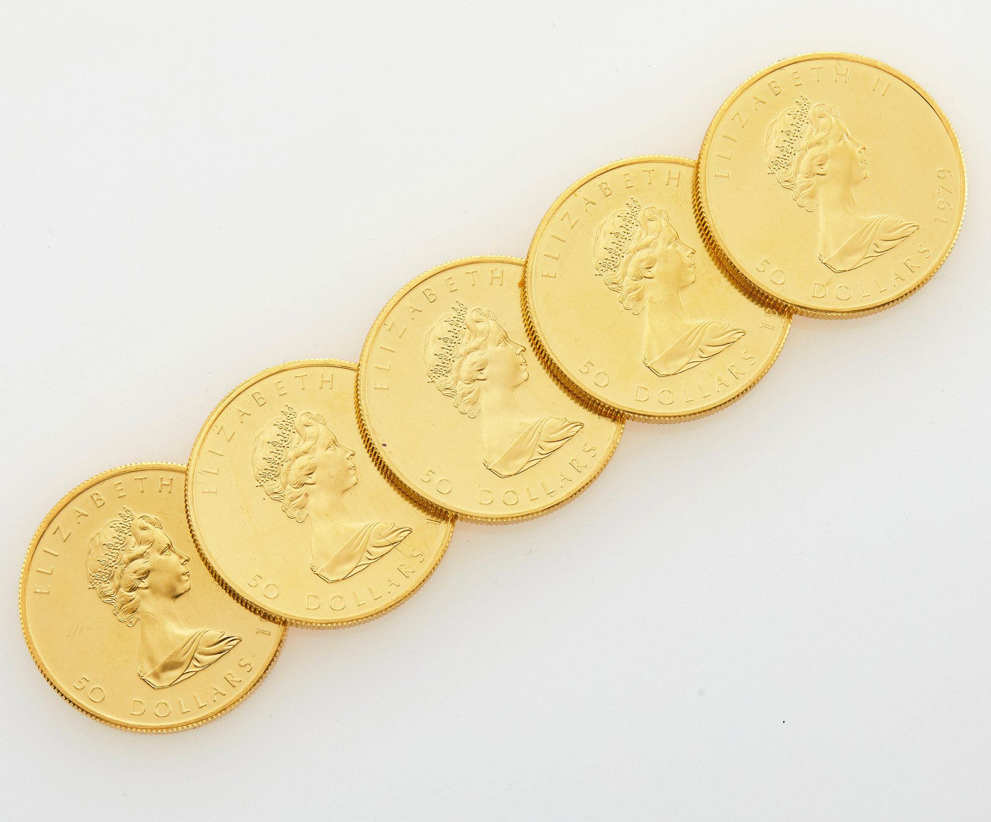 Lot image - Canada 1979 $50 Gold Maple Leafs