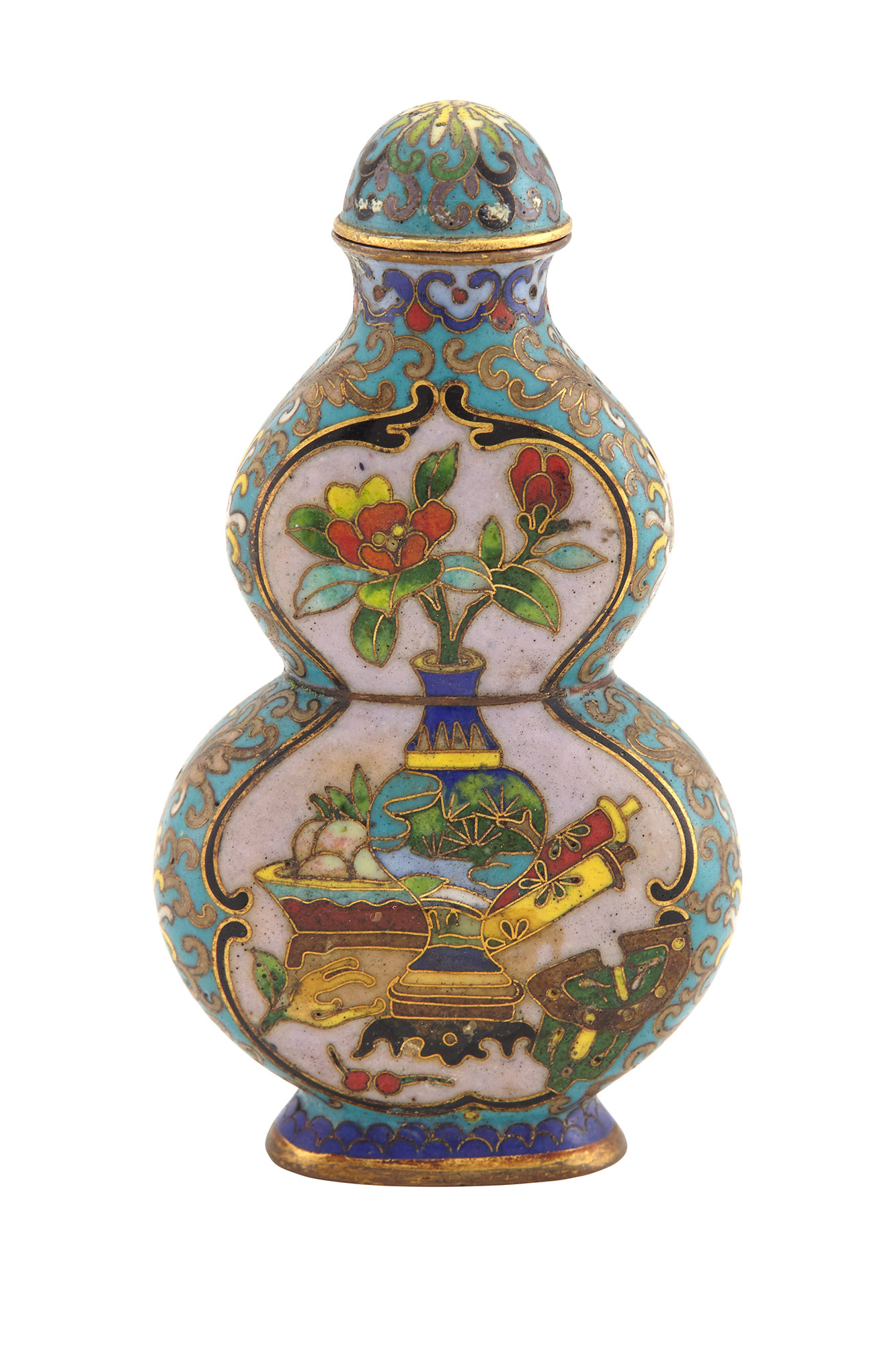 Lot image - Chinese Cloisonne Snuff Bottle