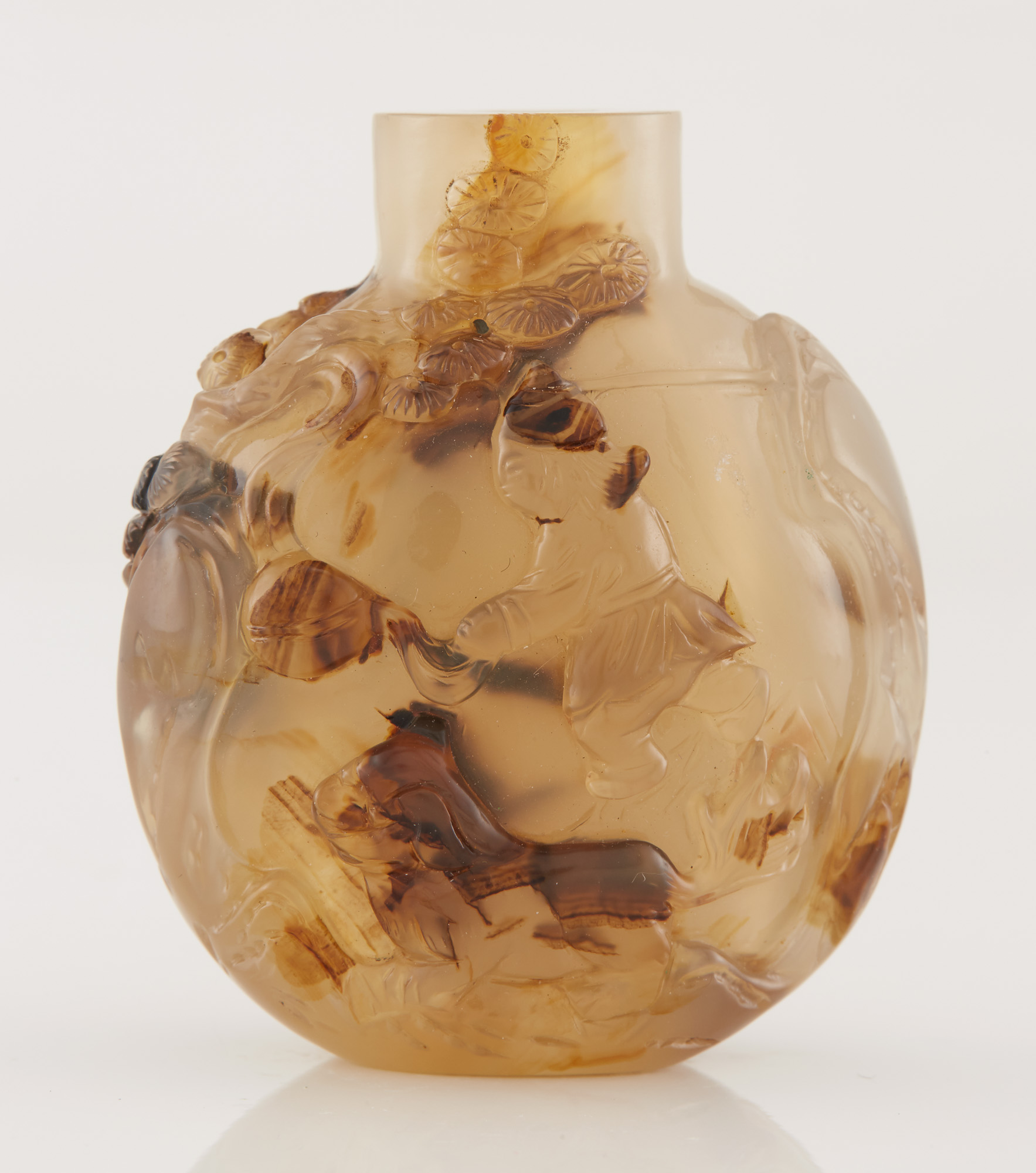 Lot image - Chinese Shadow Agate Snuff Bottle