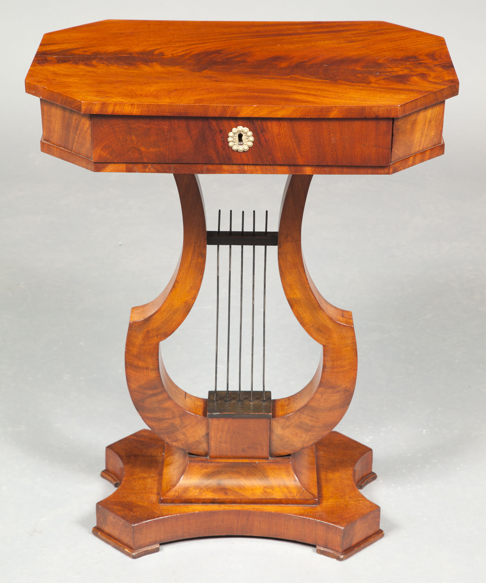 Lot image - Biedermeier Mahogany and Part-Ebonized Work Table