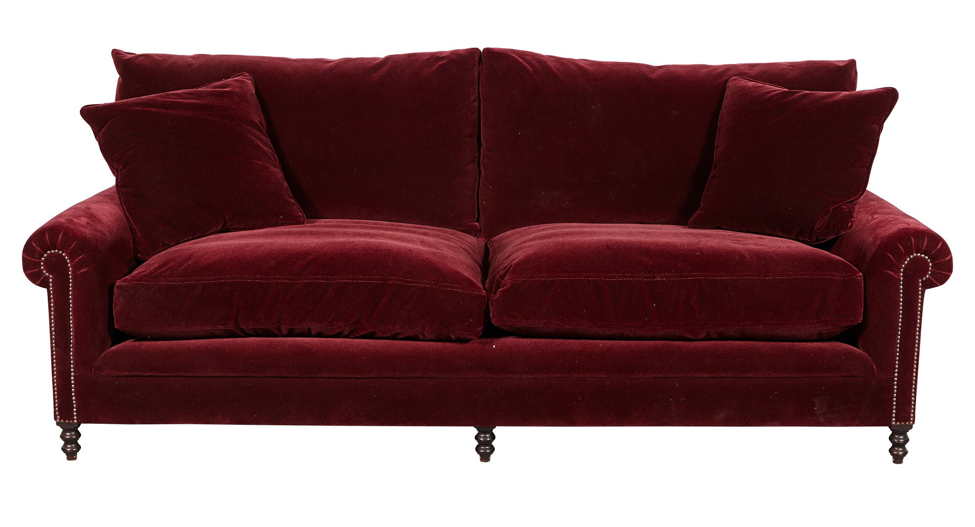 Lot image - George Smith Mohair-Upholstered Two-Cushion Sofa