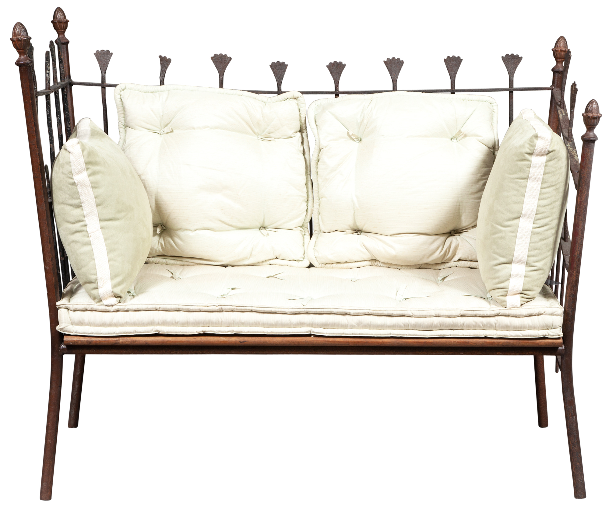 Lot image - French Wrought-Iron Garden Bench