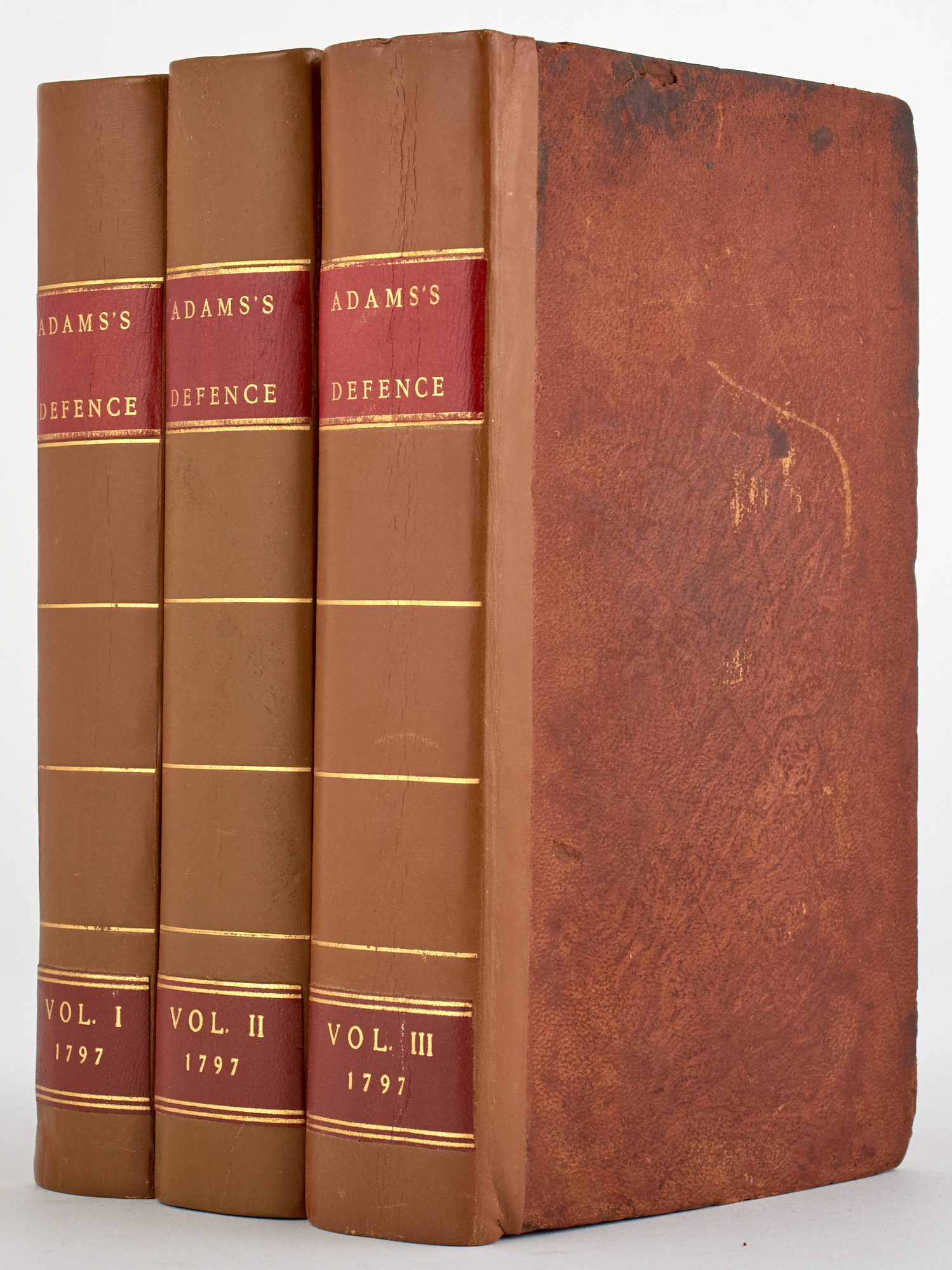 Lot image - ADAMS, JOHN  A Defence of the Constitutions of the Government of the United States of America, against the attack of M. Turgot in his letter to Dr. Price dated the twenty-second day of March, 1778.