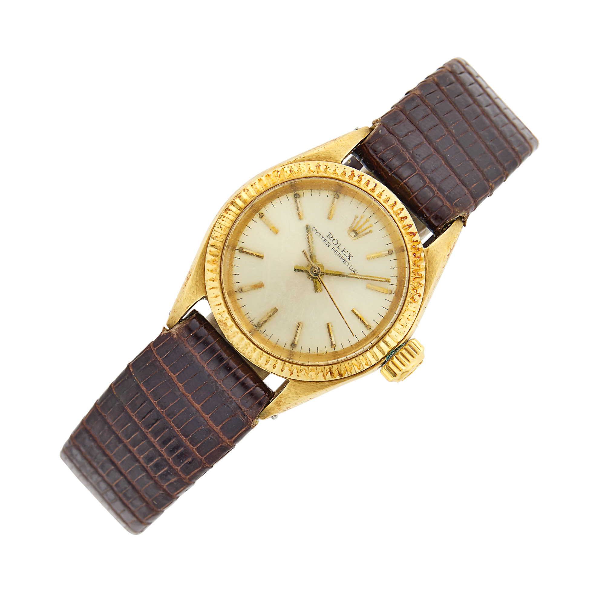 Lot image - Rolex Ladys Gold Oyster Perpetual Wristwatch with Gold Bracelet