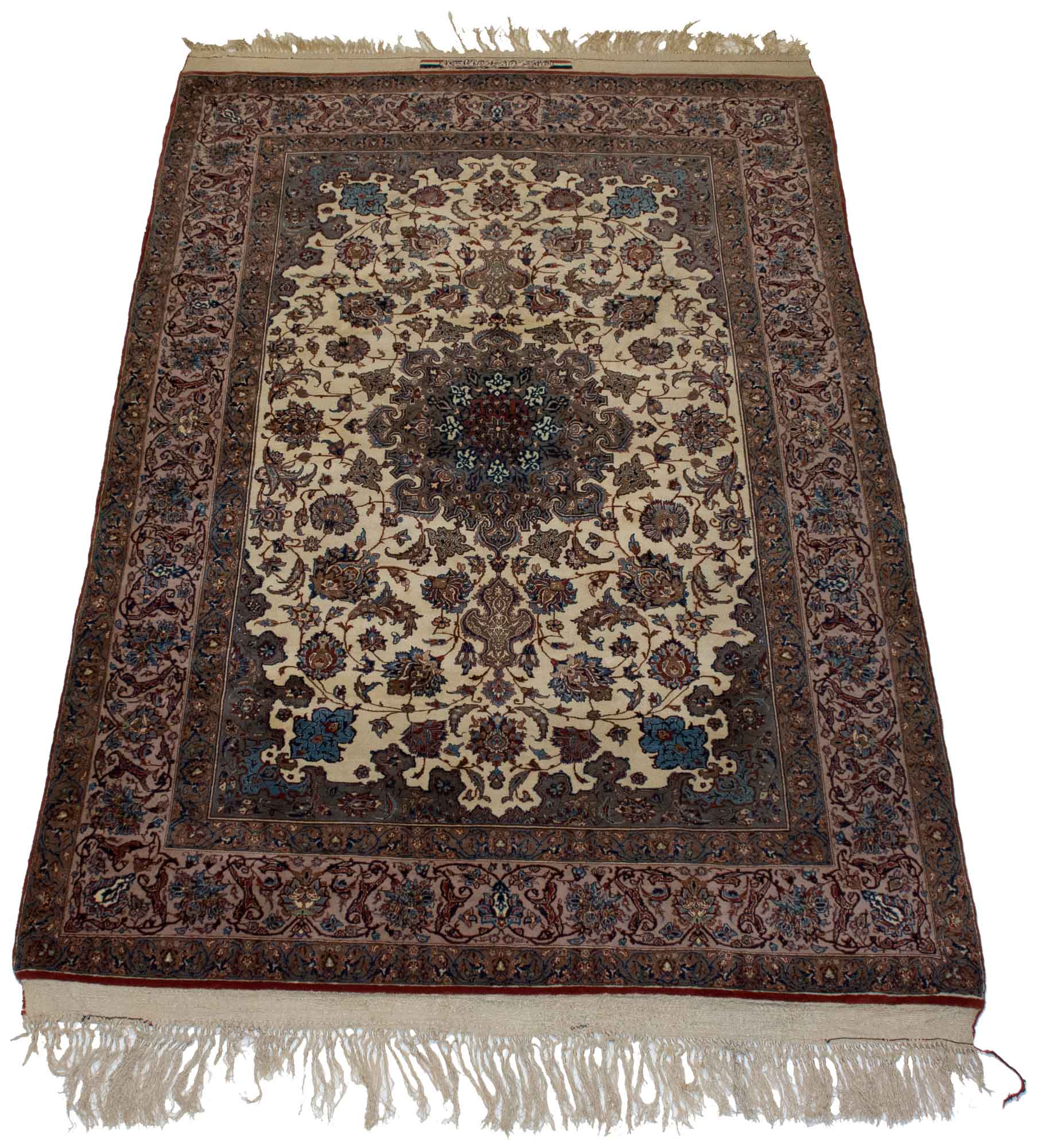 Lot image - Silk Wrap Isfahan Rug