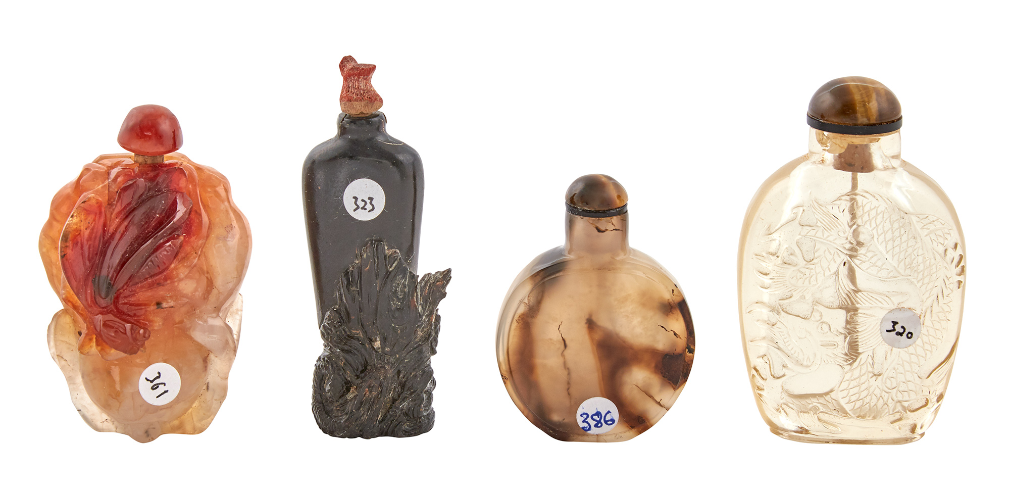 Lot image - Group of Four Miscellaneous Chinese Snuff Bottles