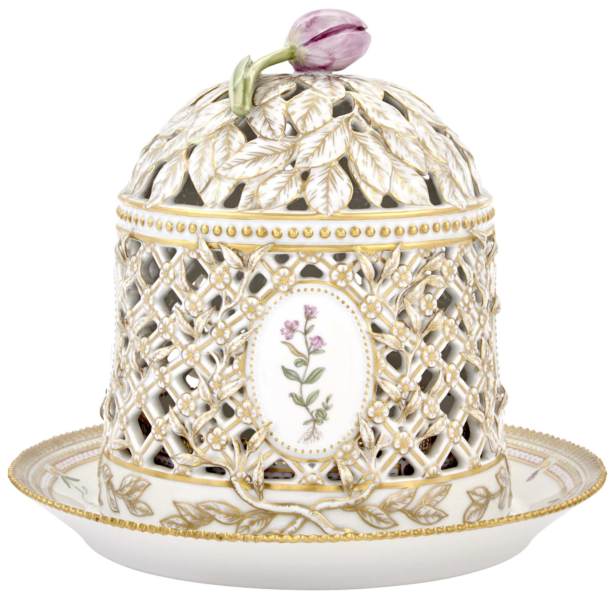 Lot image - Royal Copenhagen Porcelain Flora Danica Ice Cream Dome and Stand