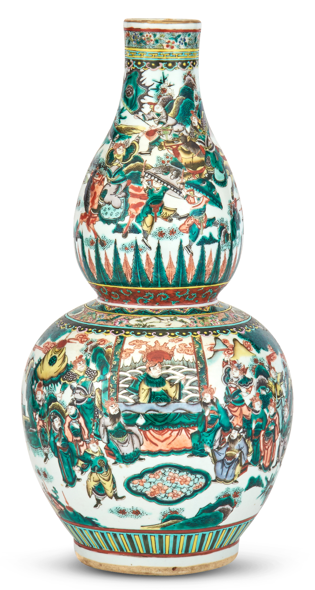 Lot image - A Chinese Famille Verte Porcelain Vase
