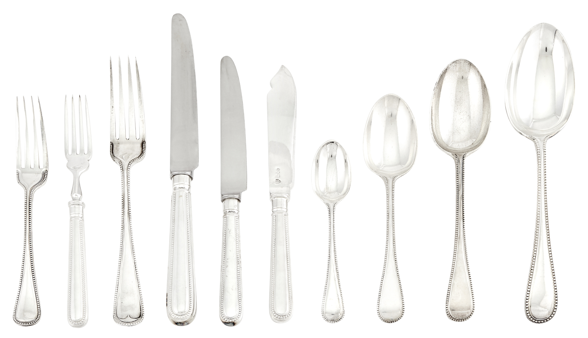 Lot image - Assembled English Sterling Silver Beaded