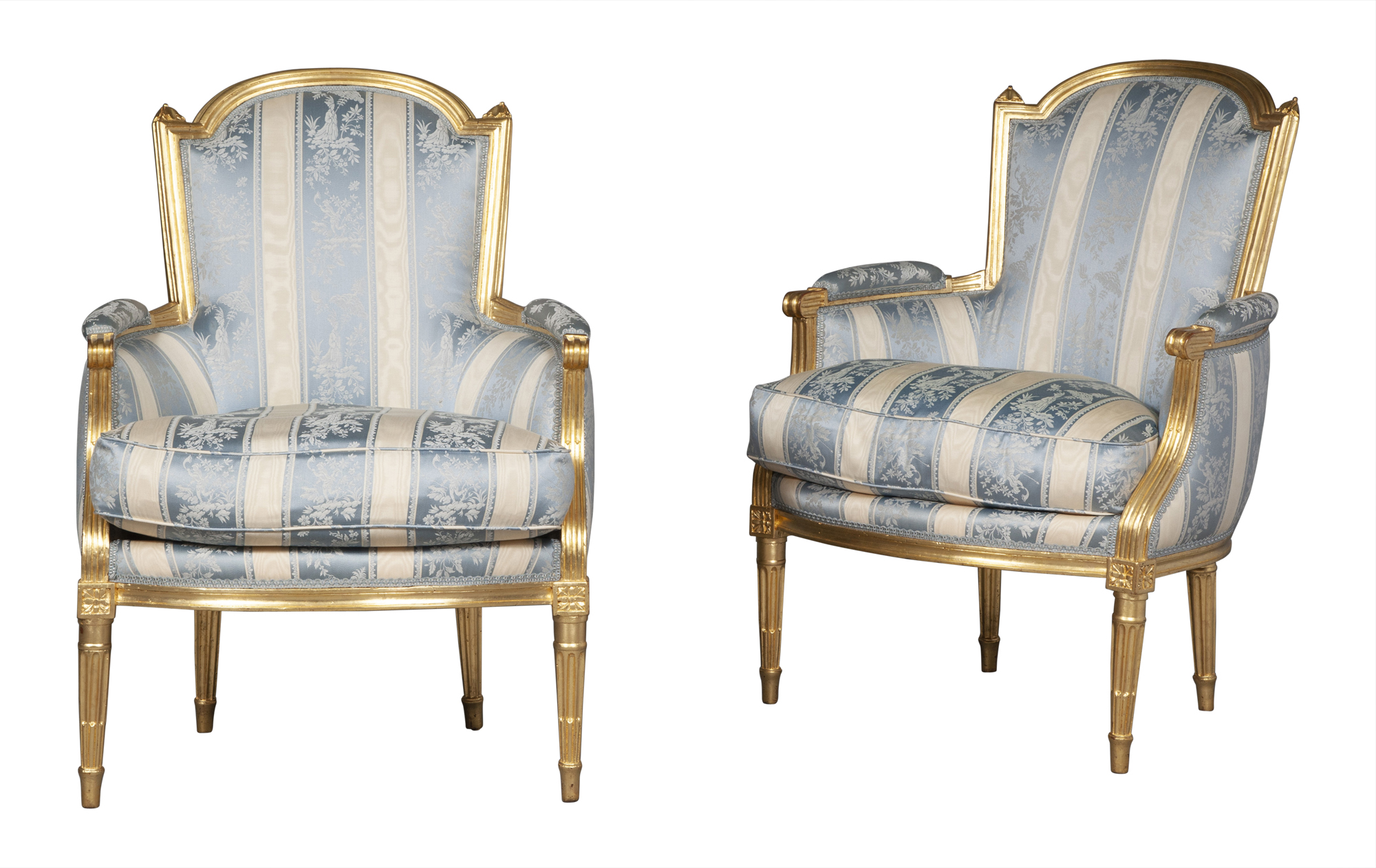 Lot image - Pair of Louis XVI Giltwood Bergères