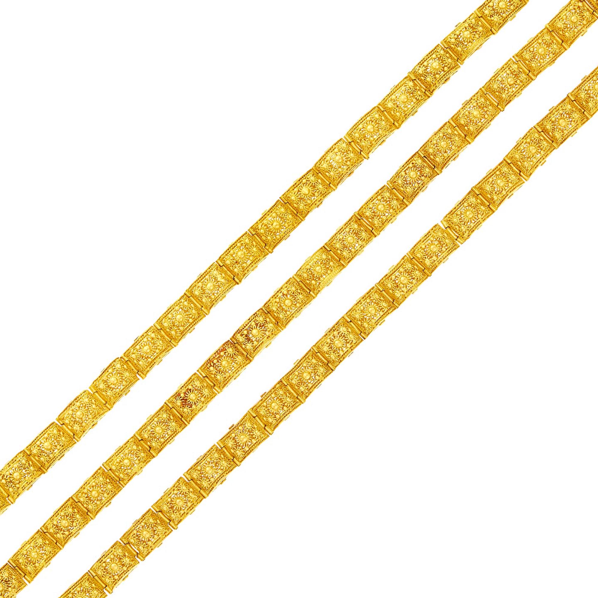 Lot image - Three High Karat Gold Bracelets