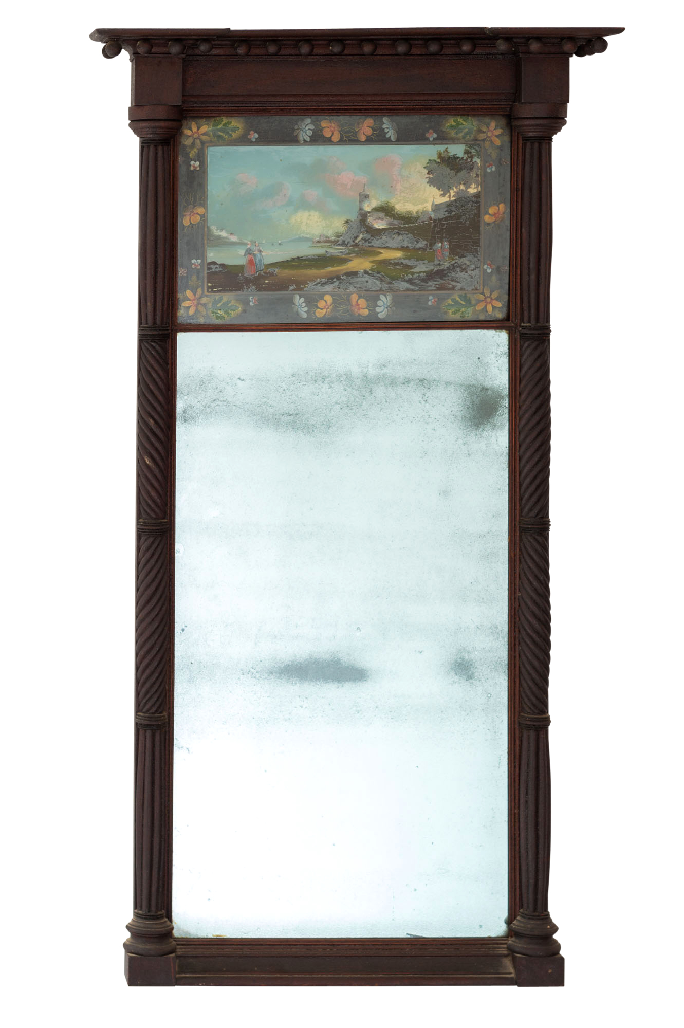 Lot image - Late Federal Carved Mahogany Mirror