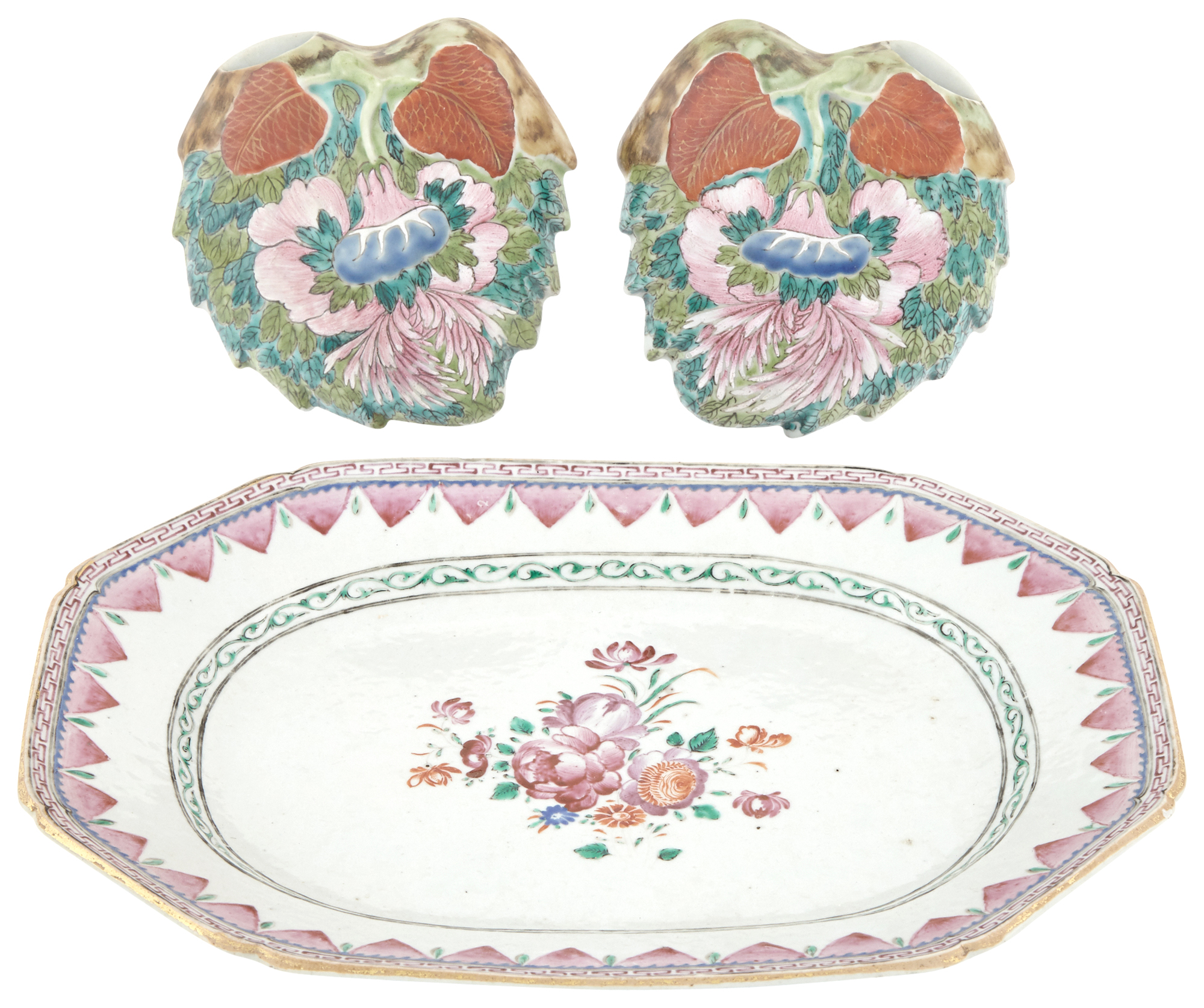 Lot image - Chinese Export Famille Rose Porcelain Platter