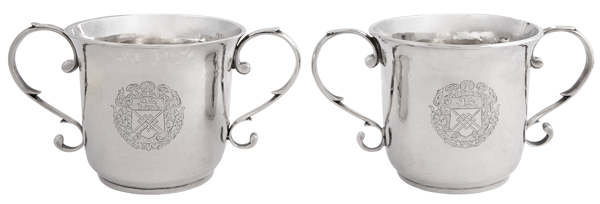 Lot image - Pair of George II Sterling Silver Porringers