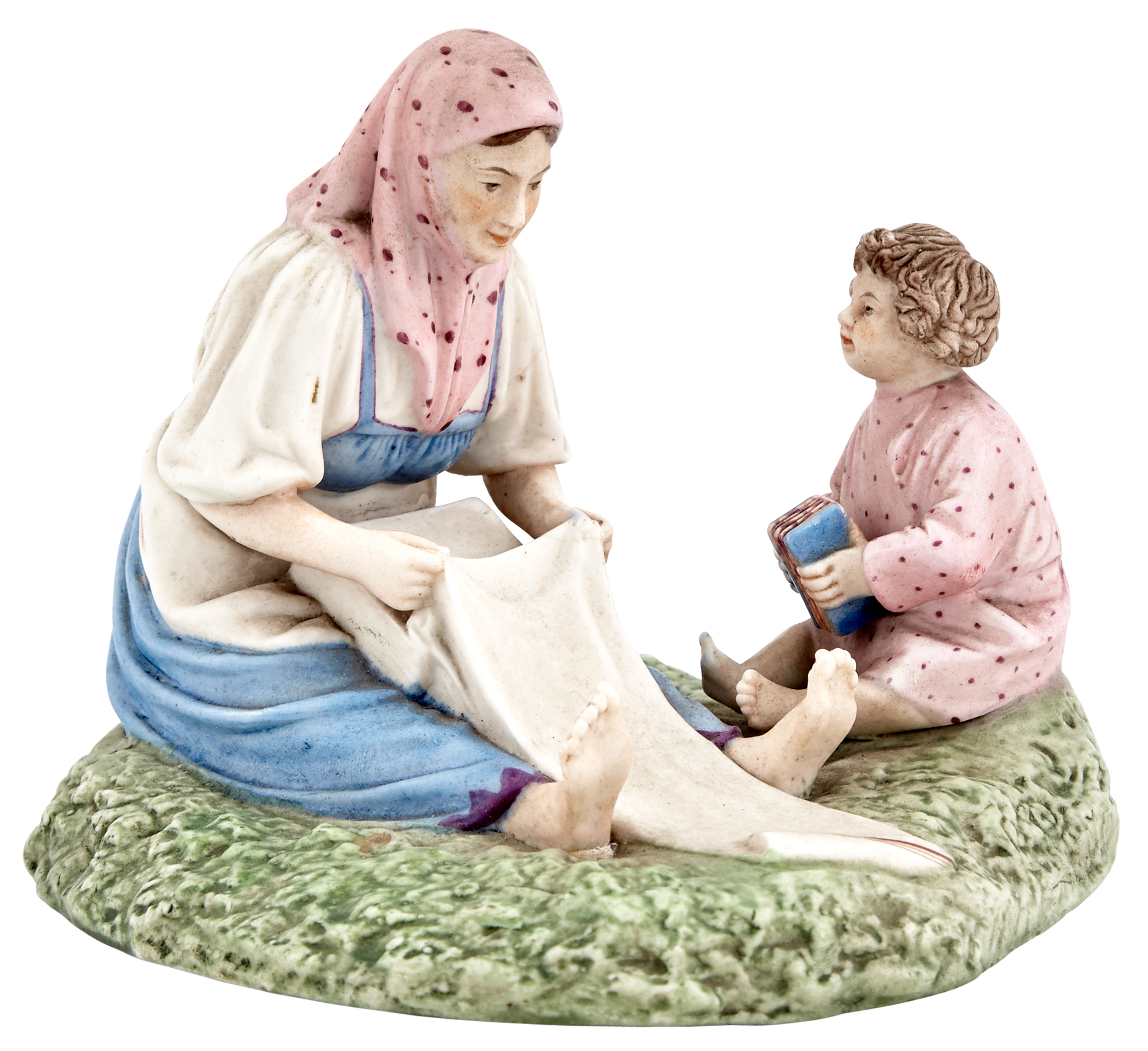 Lot image - Russian Porcelain Group of a Woman and Child