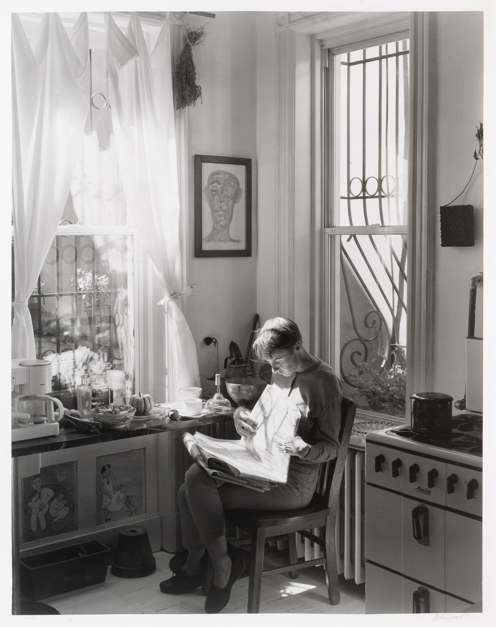 Lot image - SPANO, MICHAEL (b. 1949)  [Gabriela reading newspaper],