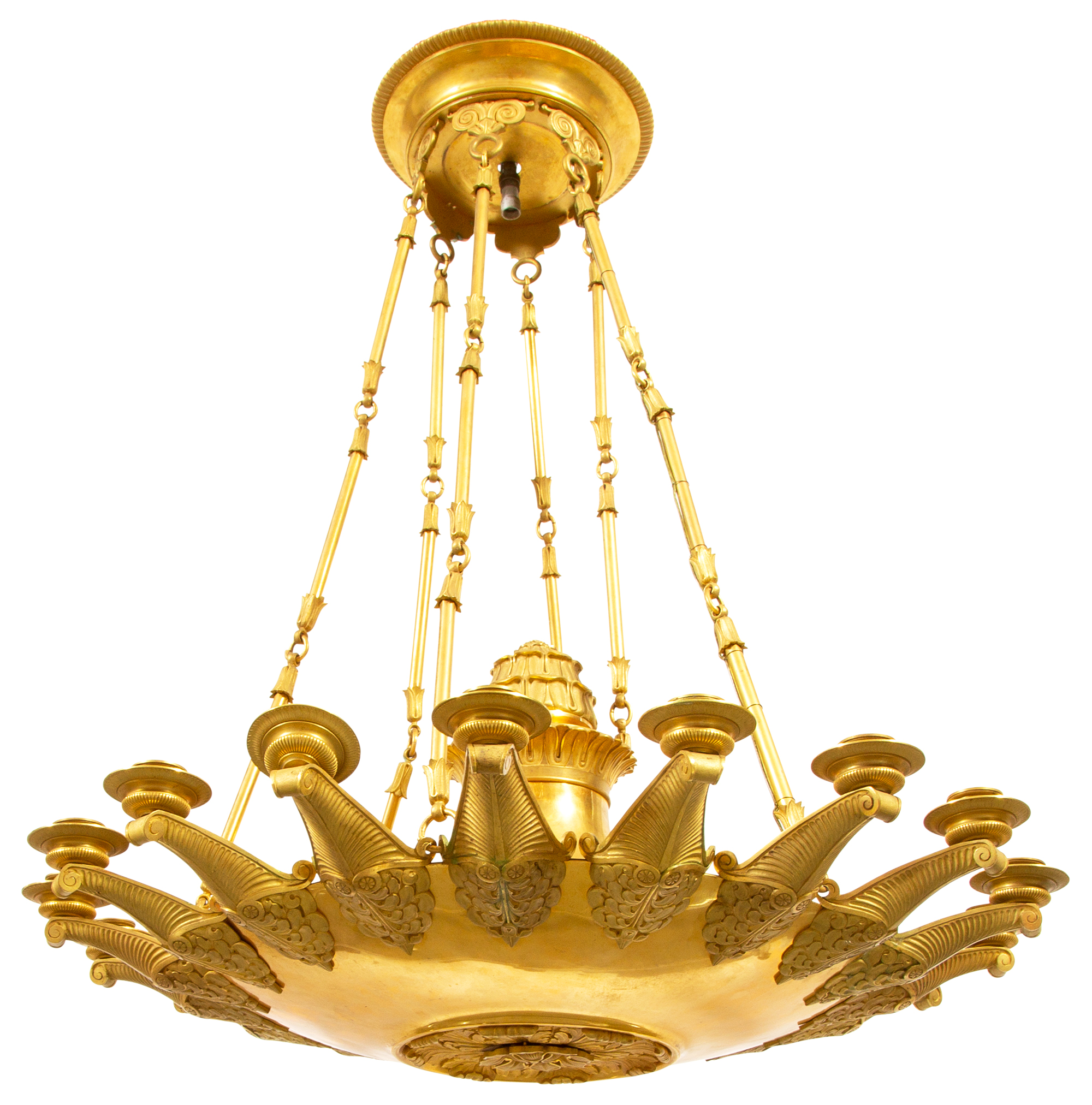 Lot image - Regency Gilt-Bronze Chandelier