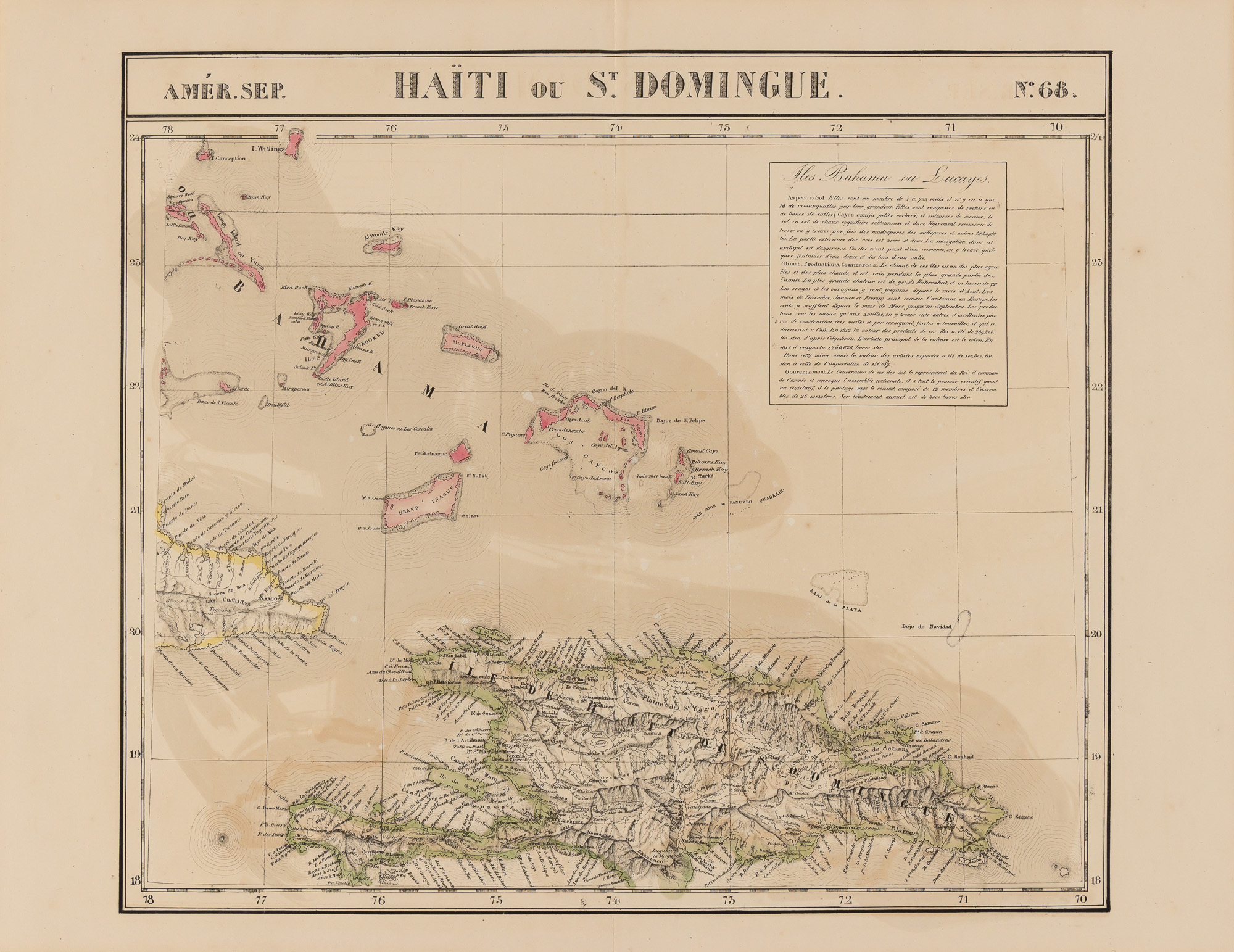 Lot image - [MAPS-CUBA & HAITI]  [VANDERMAELEN, PHILLIPE MARIE GUILLAIME]. Ile de Cuba [And:] Haiti ou St. Domingue.
