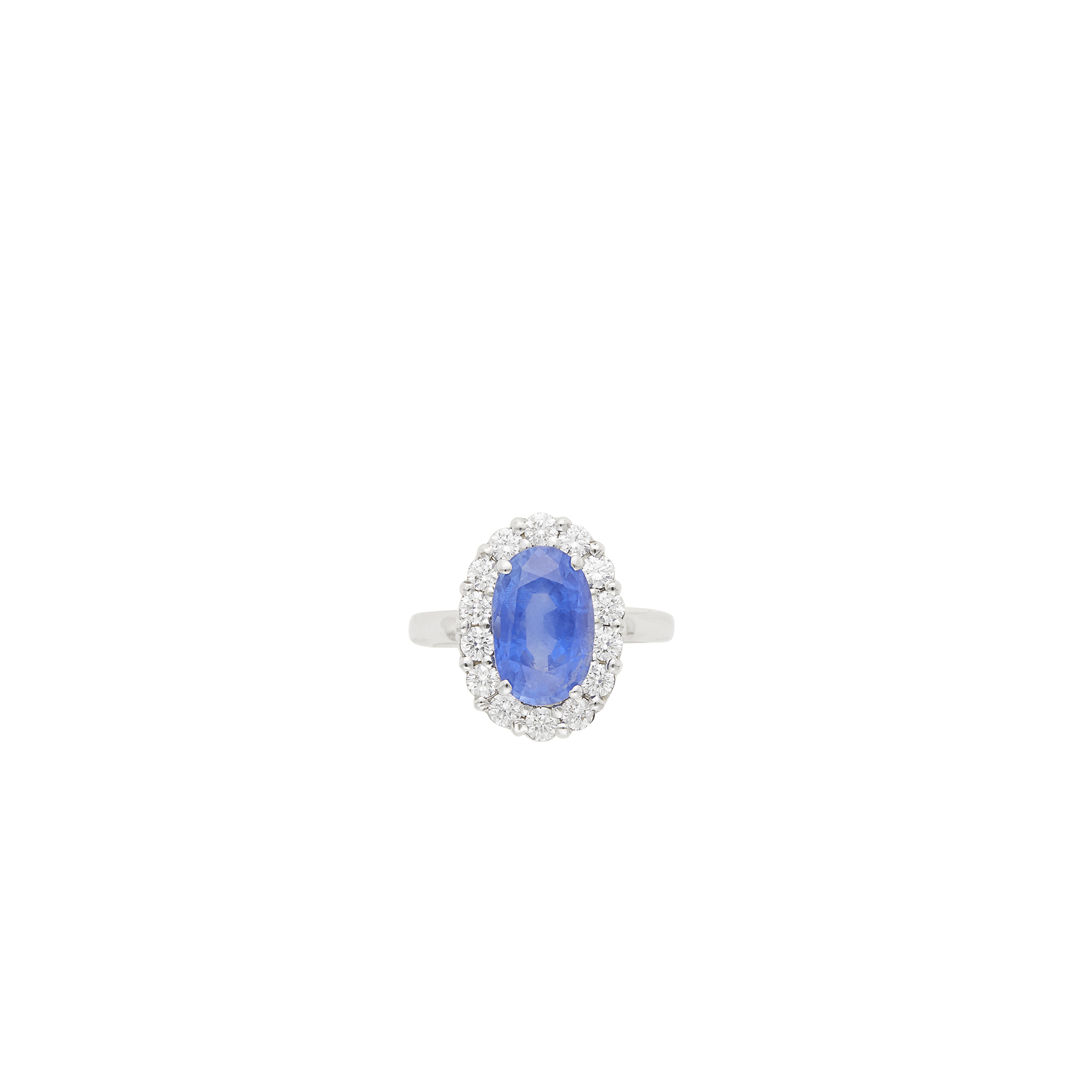 Lot image - White Gold, Sapphire and Diamond Ring