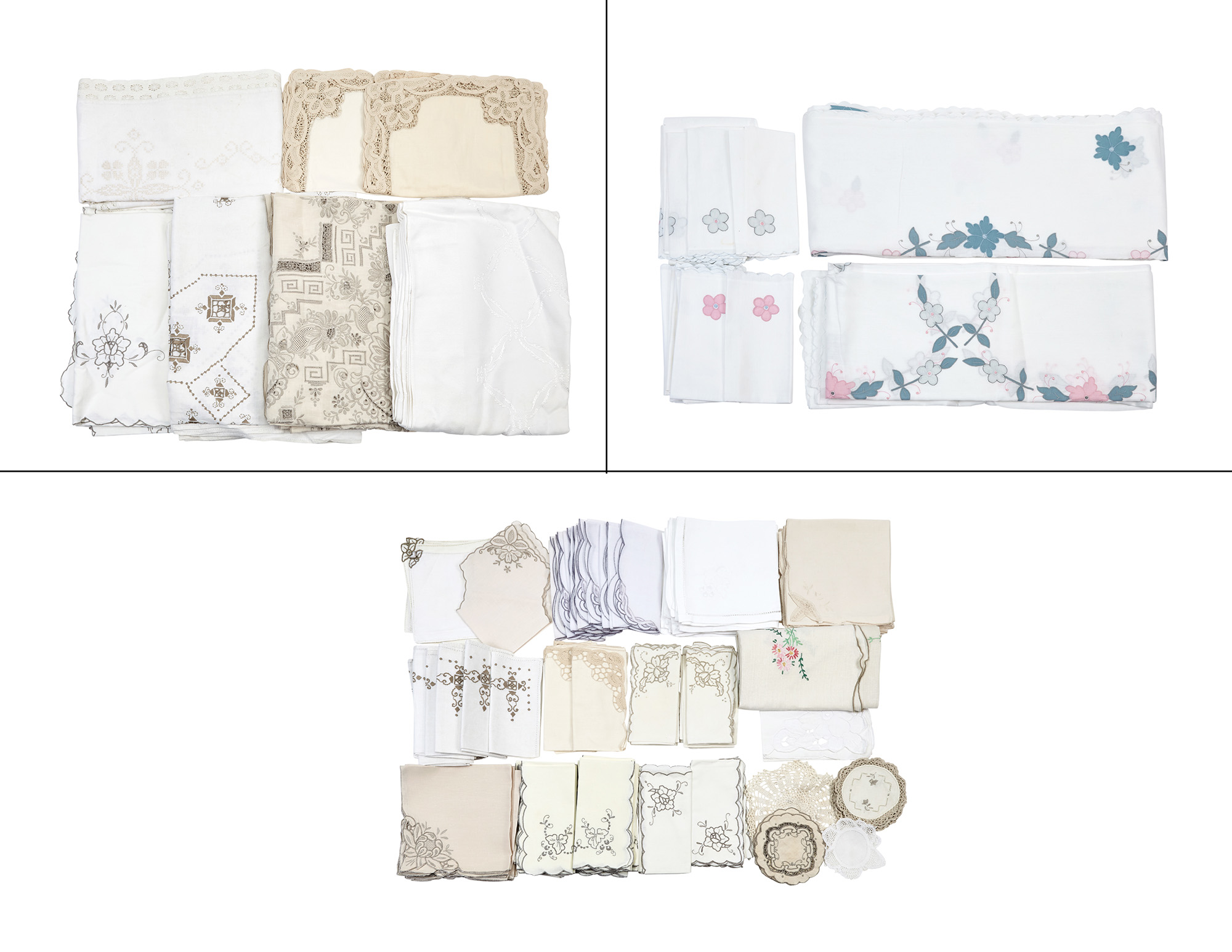 Lot image - Group of Assorted Table Linens