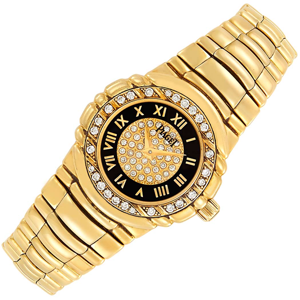 Lot image - Lady's Gold and Diamond 'Tanagra' Wristwatch, Piaget