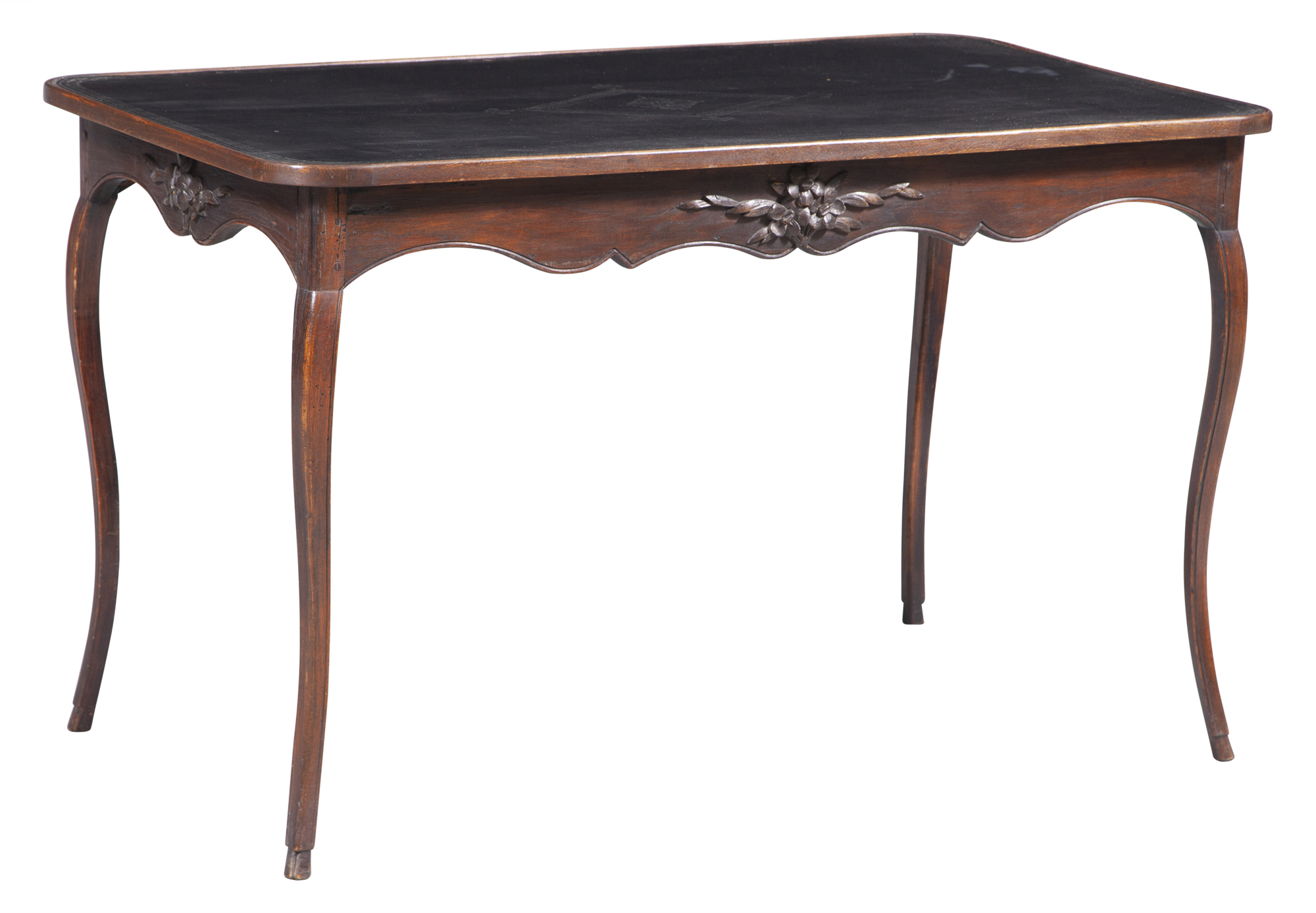 Lot image - Louis XV Leather-Inset Beechwood Writing Table