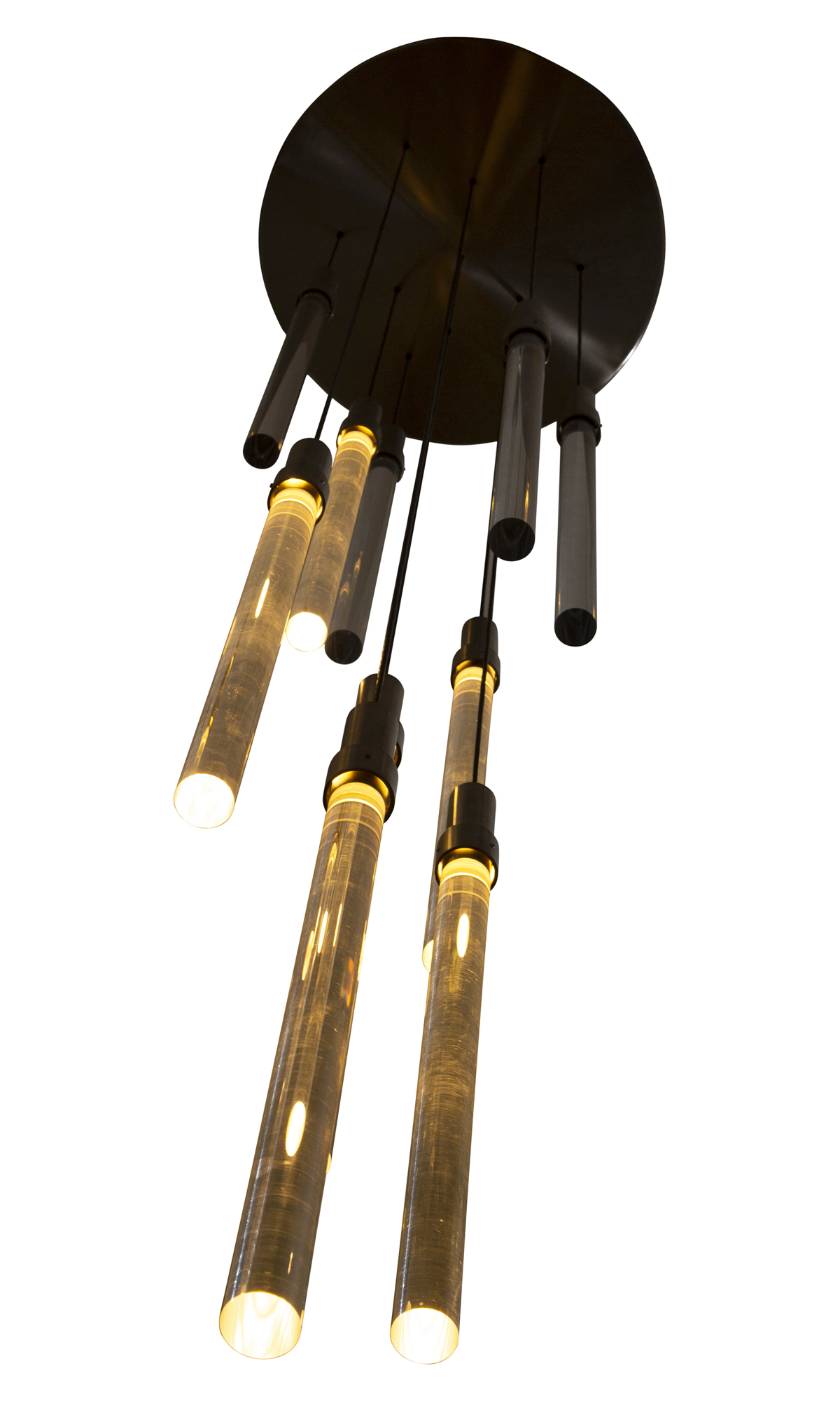 Lot image - Ten Angelo Mangiarotti Lucite Pendants