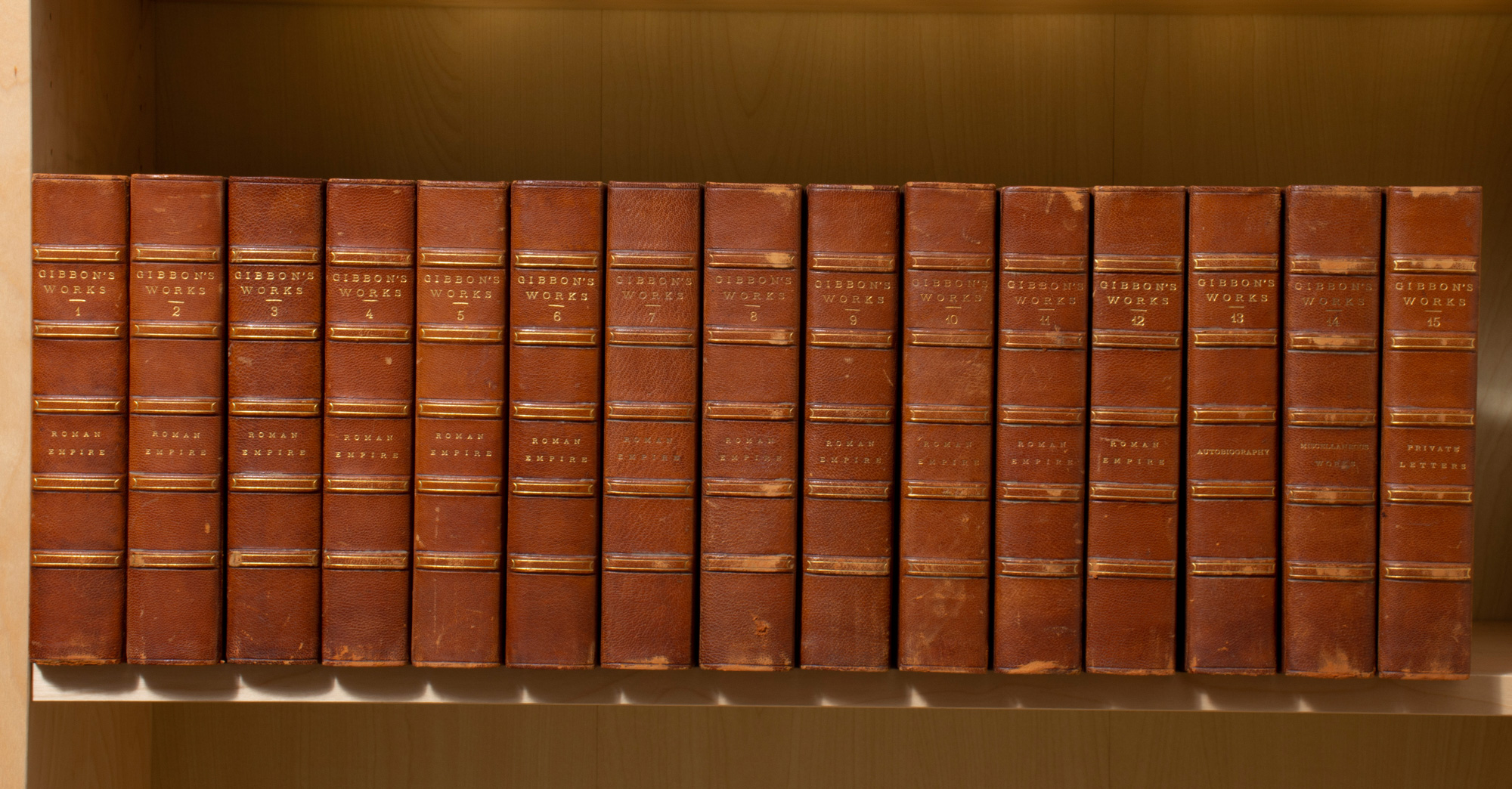 Lot image - [BINDINGS]  GIBBON, EDWARD. The Works of Edward Gibbon.