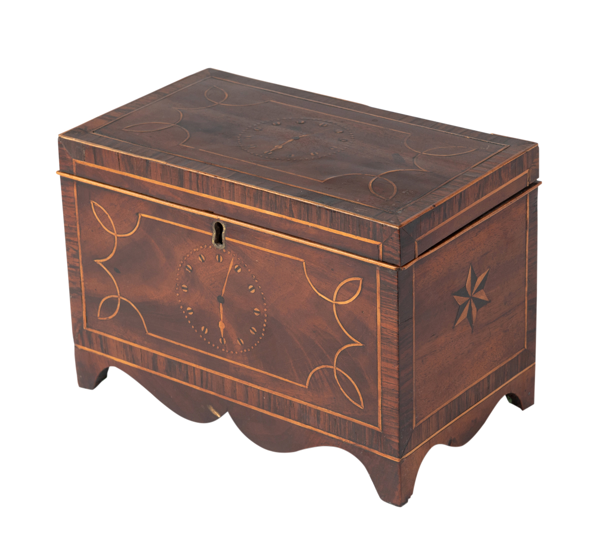 Lot image - Federal Inlaid Mahogany Tea Caddy