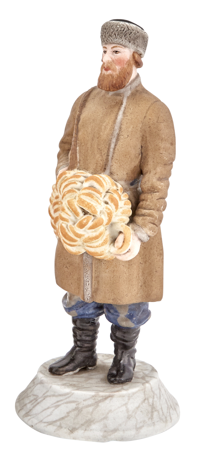 Lot image - Russian Porcelain Figure of a Bagel Vendor
