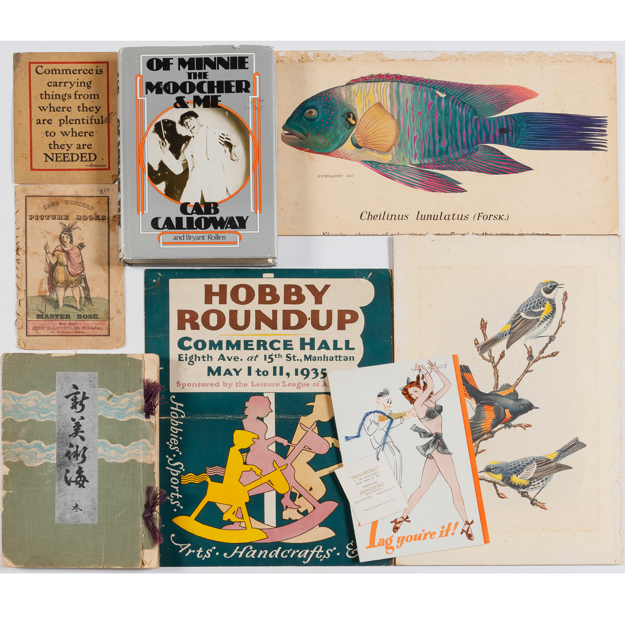 Lot image - Group of Printed and Ethnographic Items