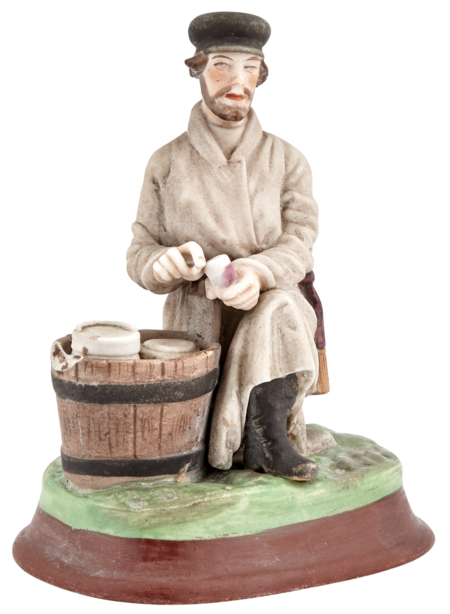 Lot image - Russian Porcelain Figure of a Vendor