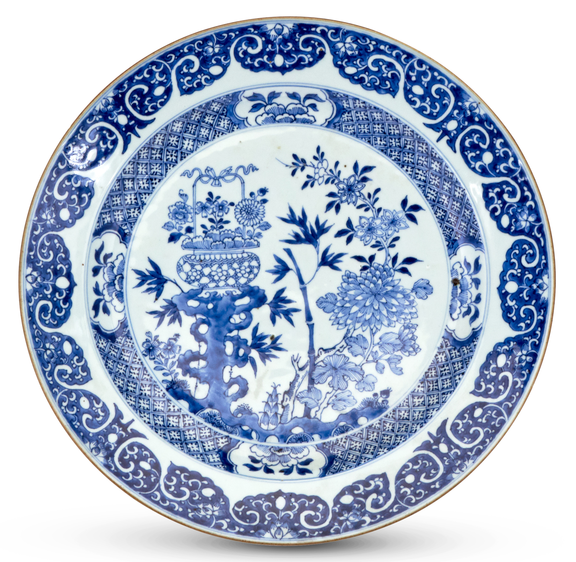 Lot image - A Chinese Blue and White Porcelain Charger