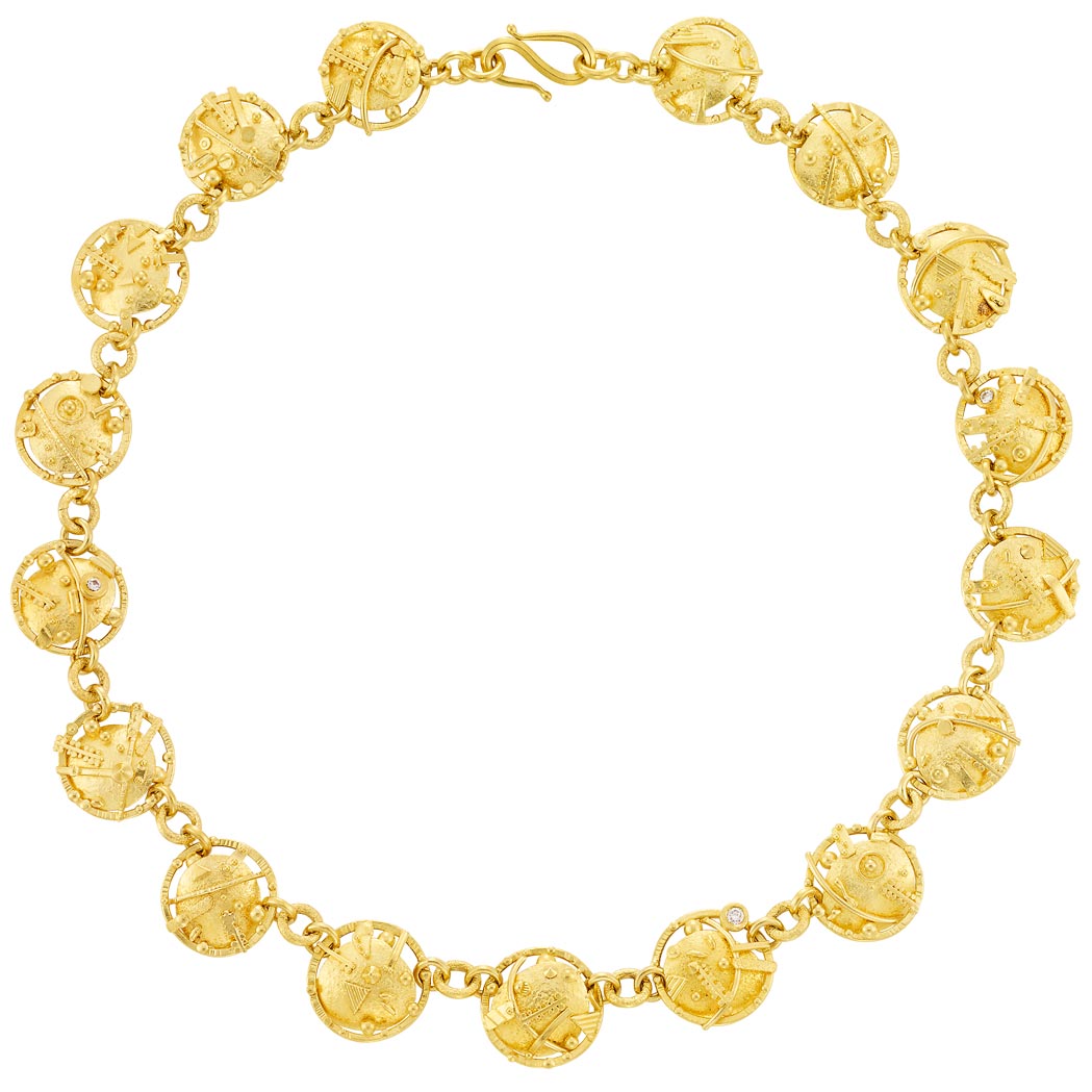 Lot image - High Karat Gold and Diamond Necklace, James Barker
