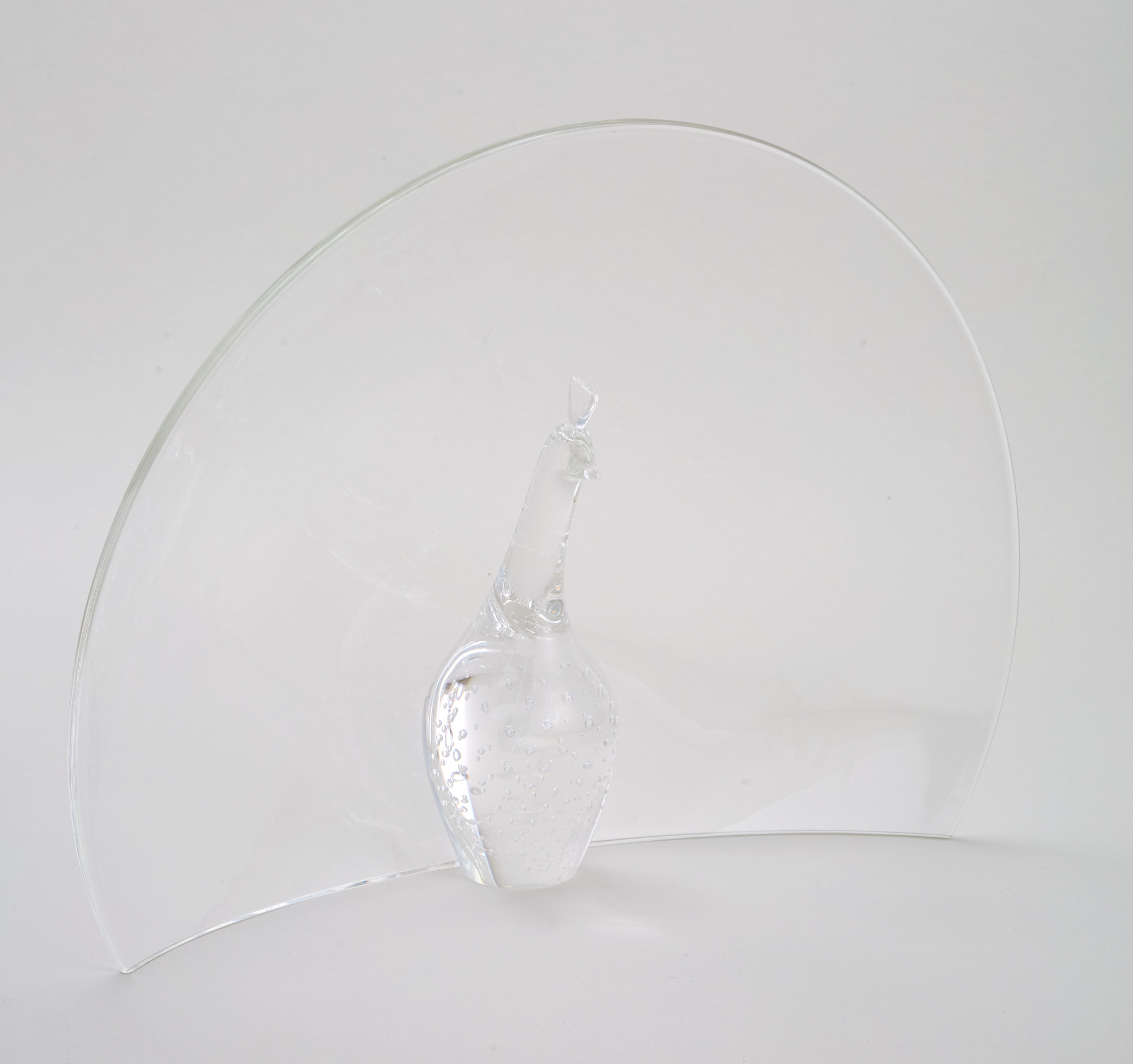 Lot image - Steuben Glass Peacock Sculpture