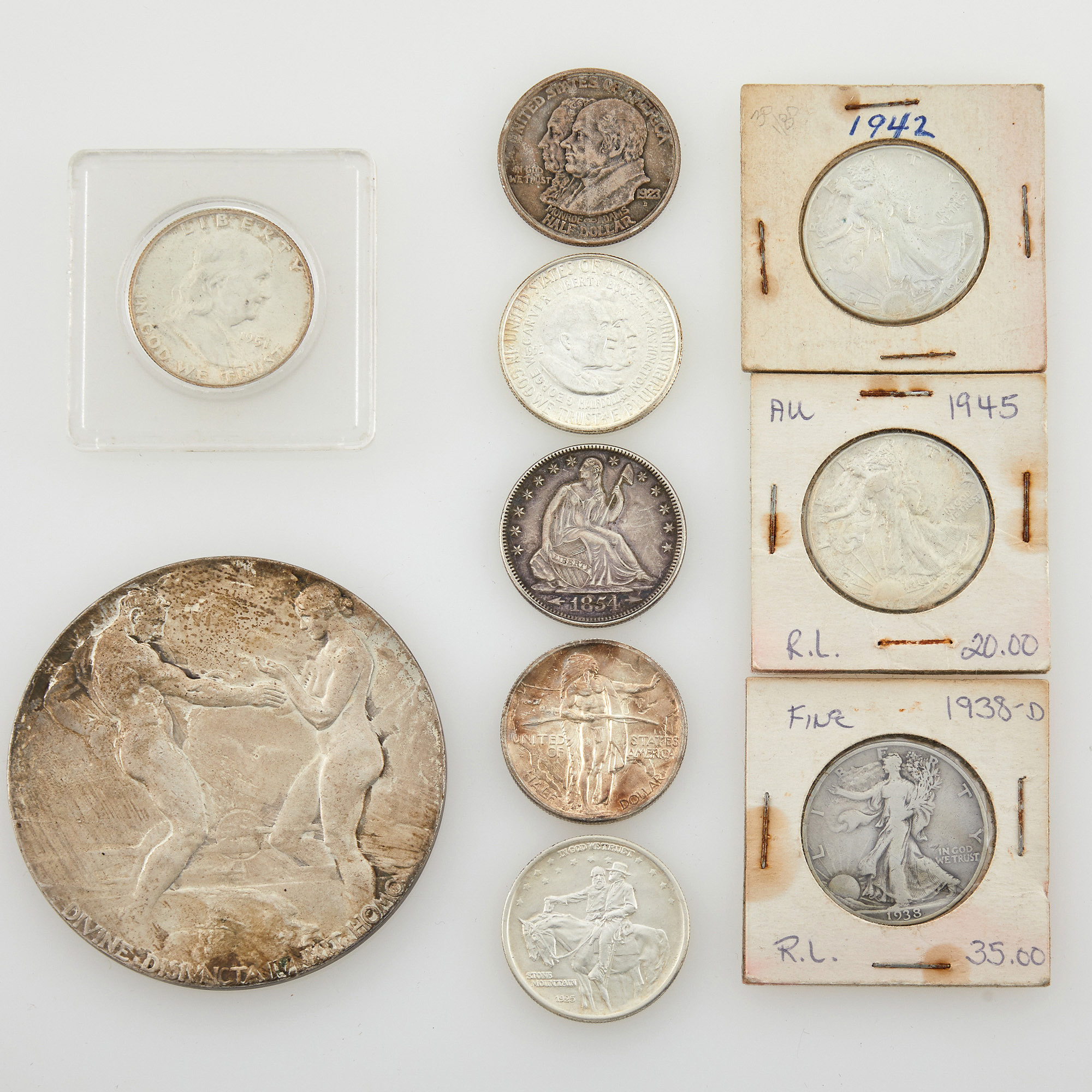 Lot image - United States Half Dollars and Pan-Pac Medal