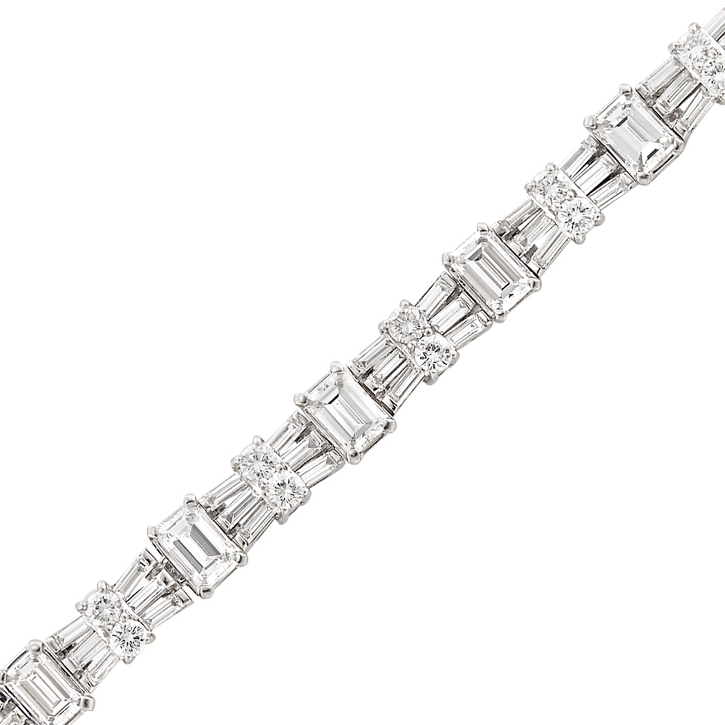 Lot image - Platinum and Diamond Bracelet