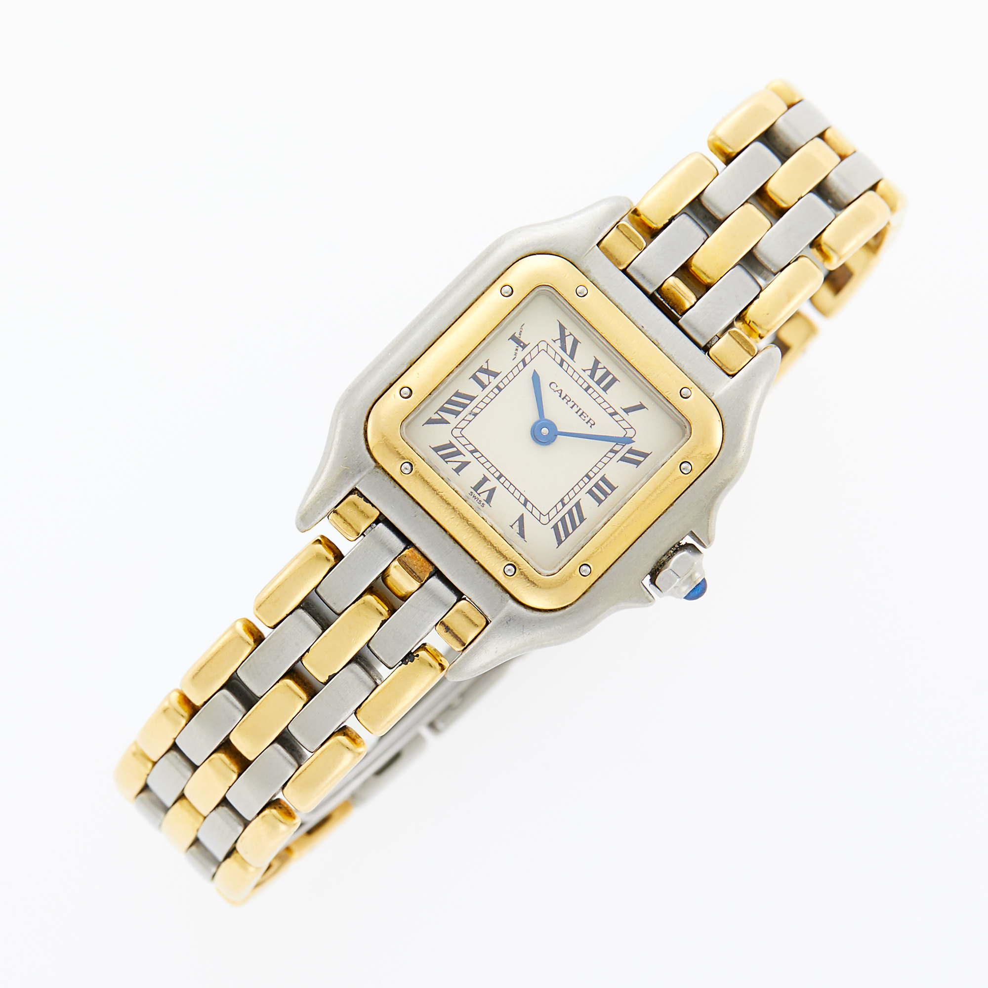 Lot image - Cartier Stainless Steel and Gold Panthère Wristwatch