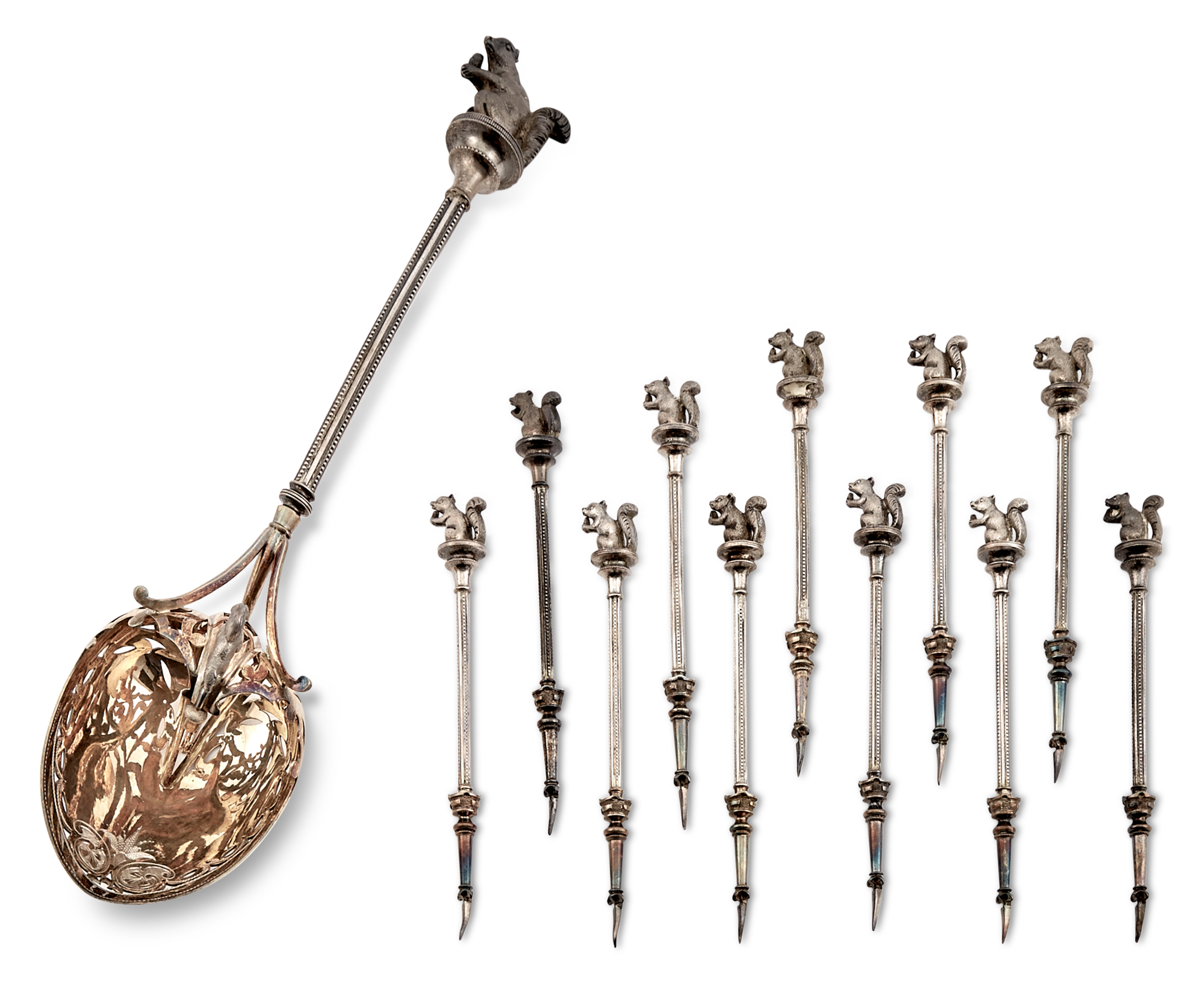 Lot image - George Sharp Silver Cased Nut Set