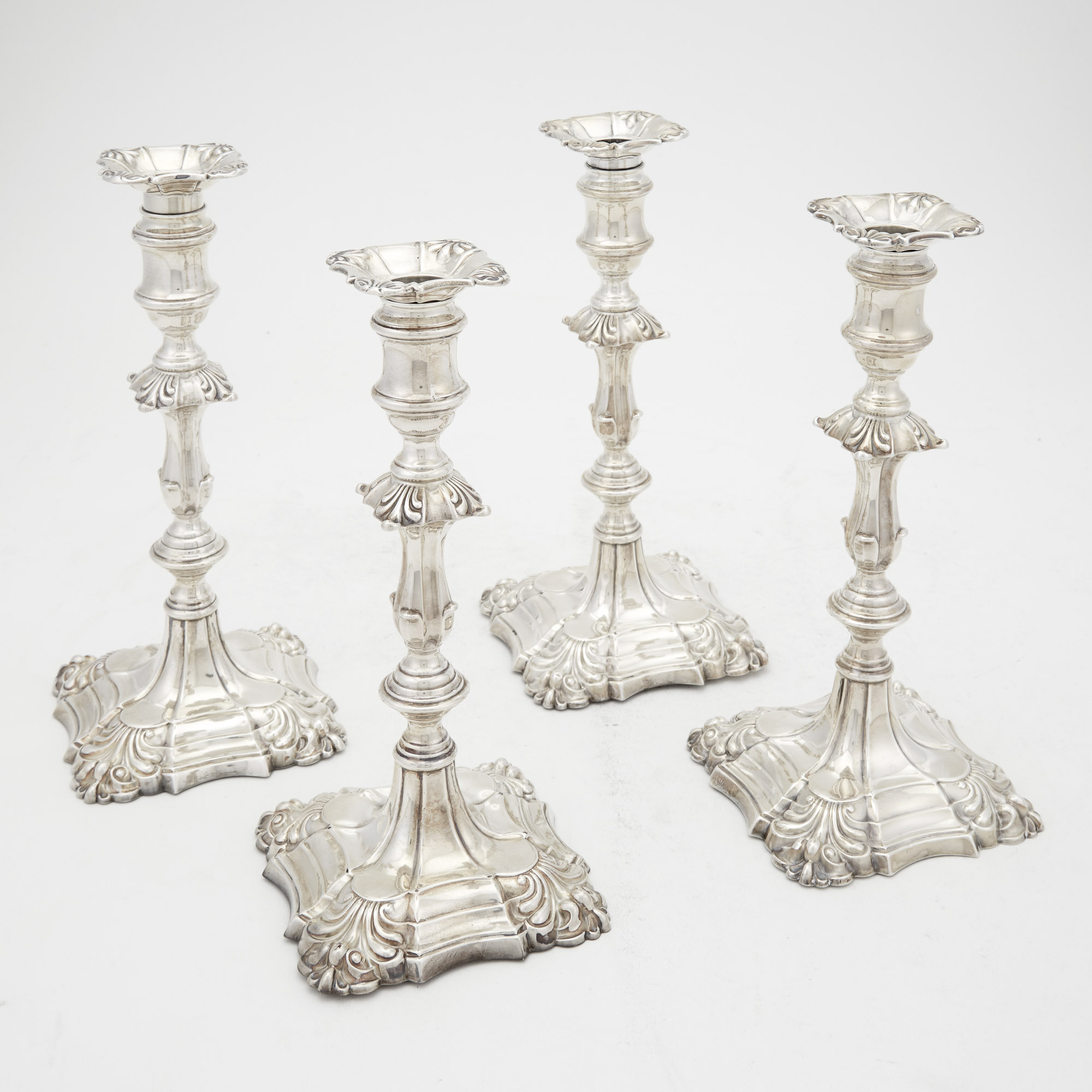 Lot image - Set of Four Victorian Sterling Silver Candlesticks