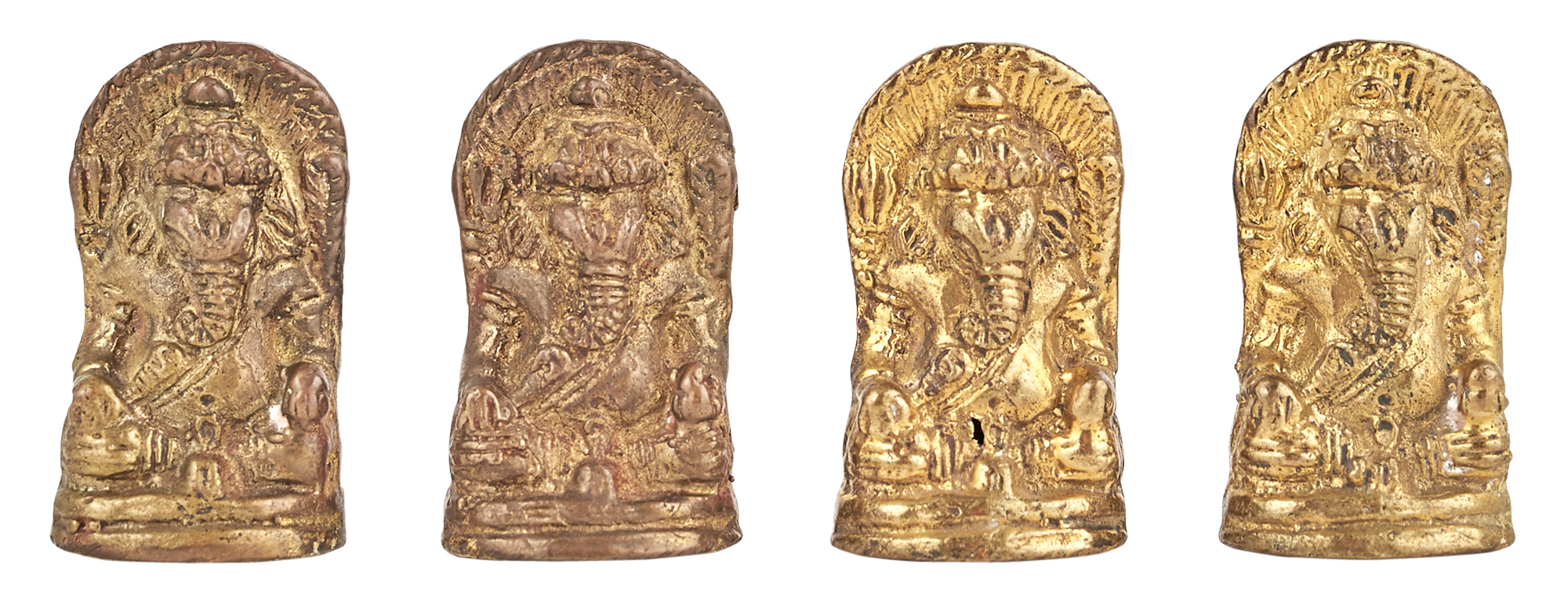 Lot image - Four Indian Gilt Bronze Icons of Ganesha