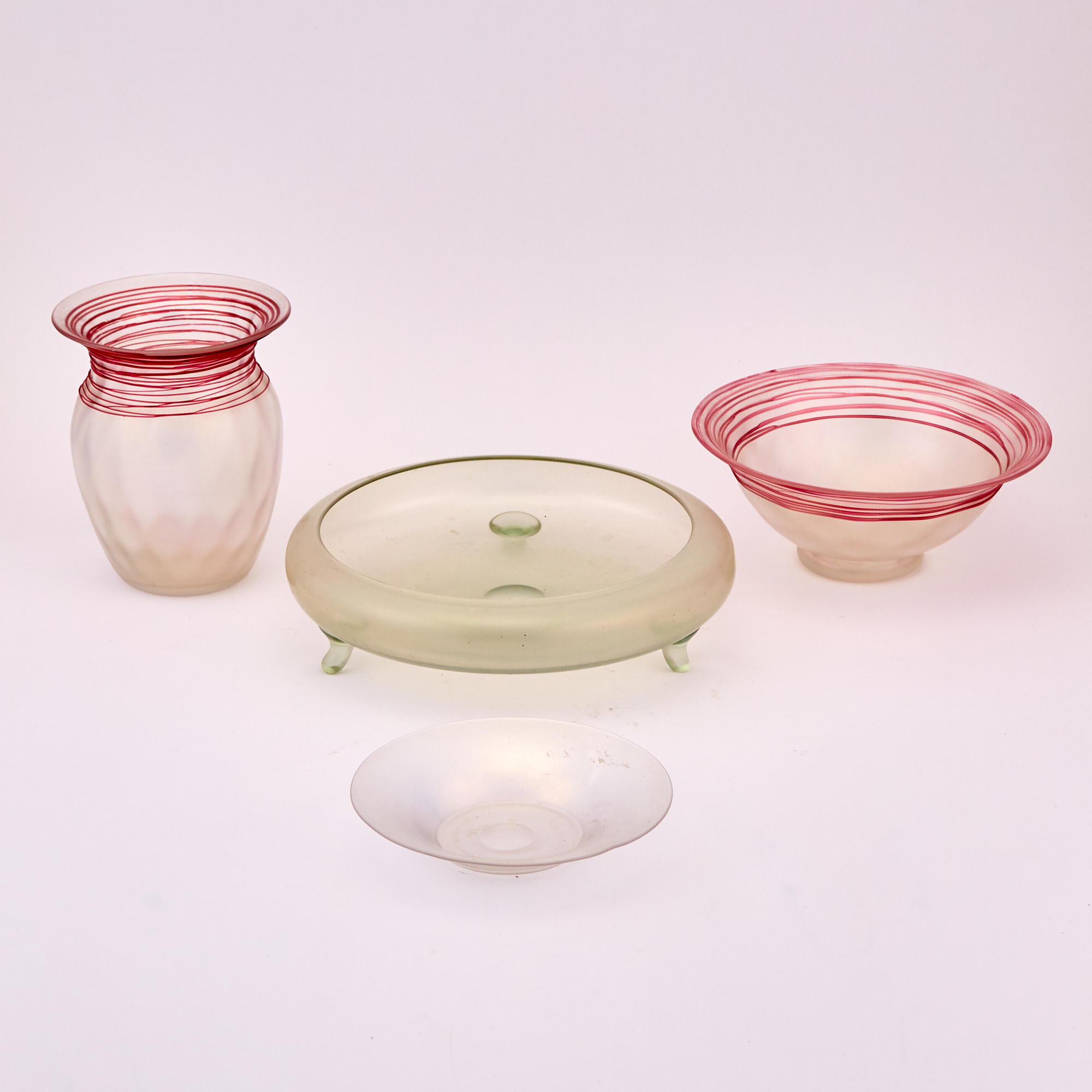 Lot image - Group of American Art Glass Table Articles