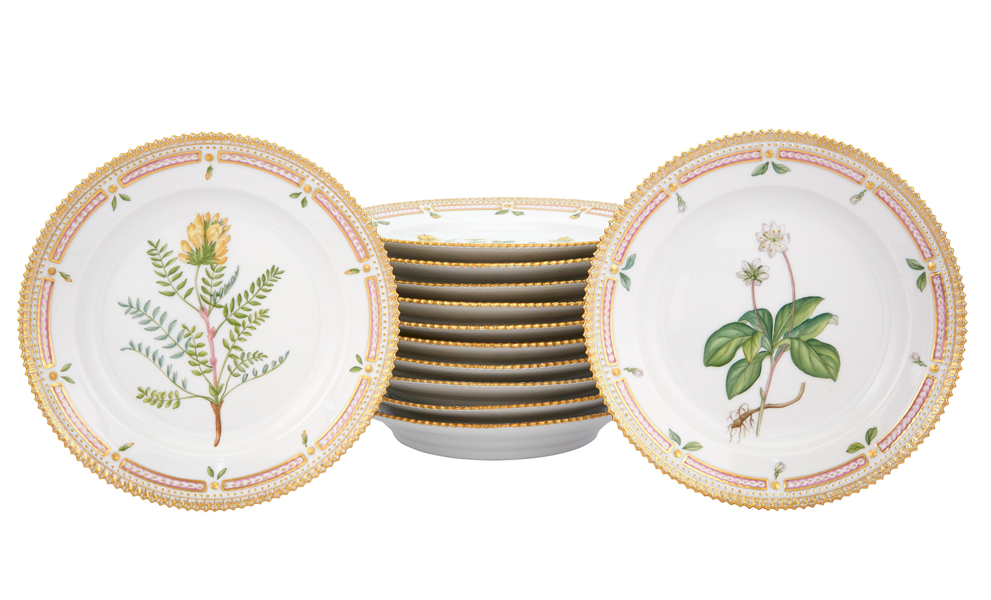 Lot image - Set of Twelve Royal Copenhagen Salad Plates