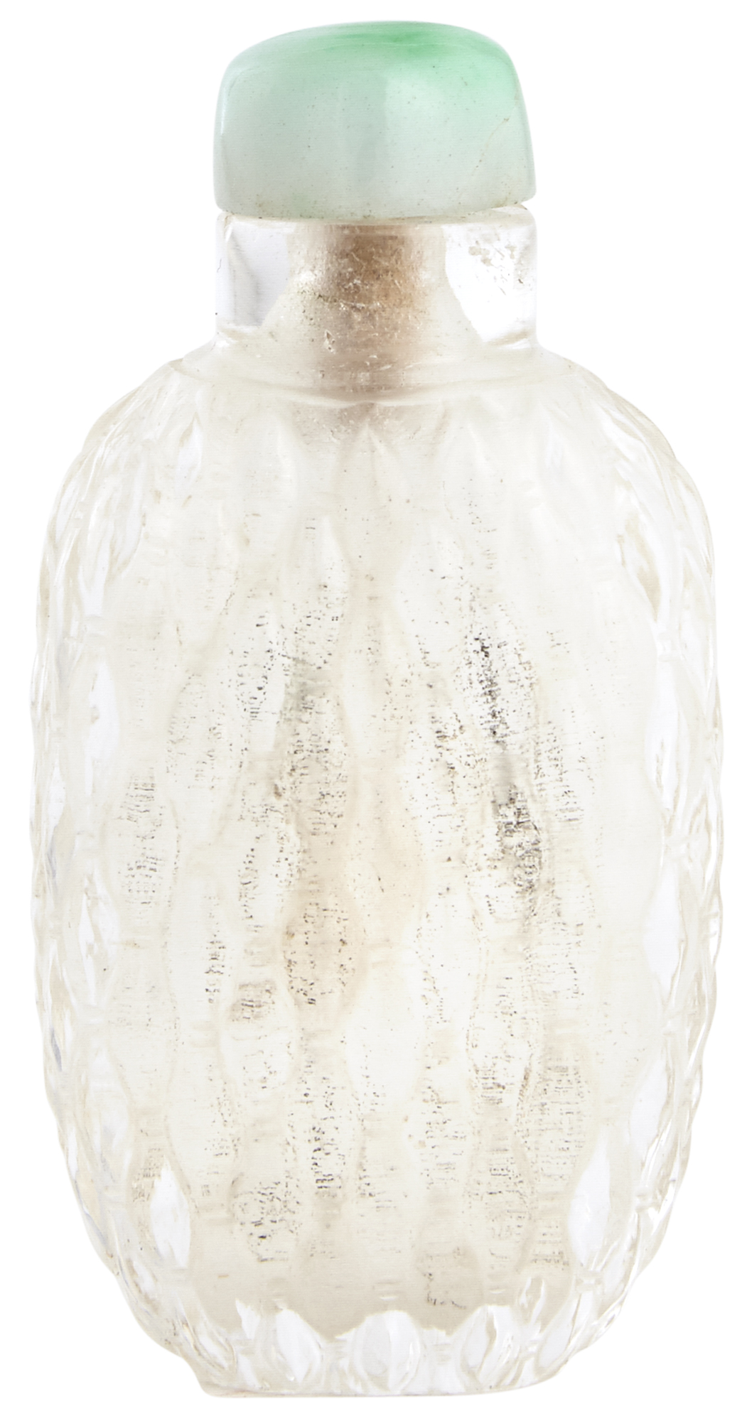 Lot image - A Chinese Rock Crystal Basketweave Snuff Bottle